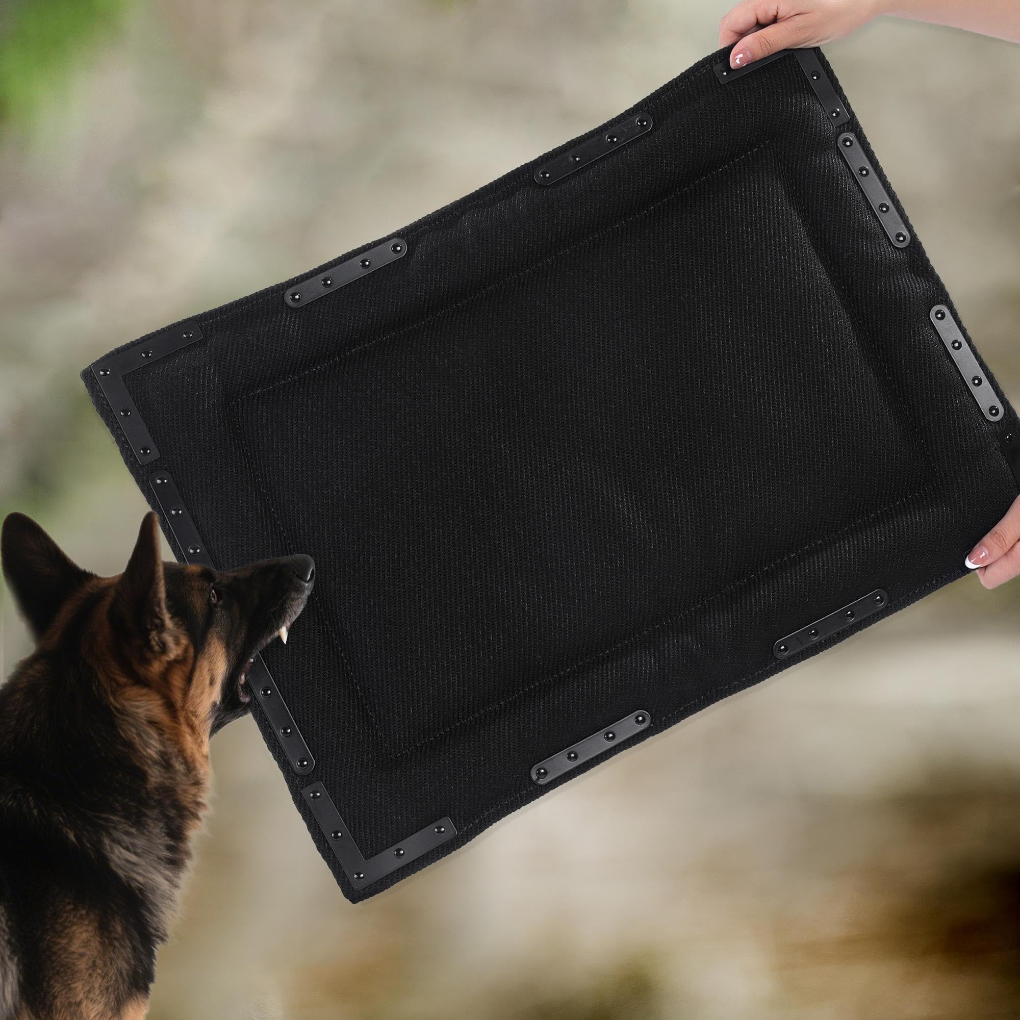 HOMBYS Indestructible Chew Proof Dog Bed with 14 Metal Rivets - Ultra Durable 0.8 Thick Kennel Mat for Aggressive Chewers & Teet