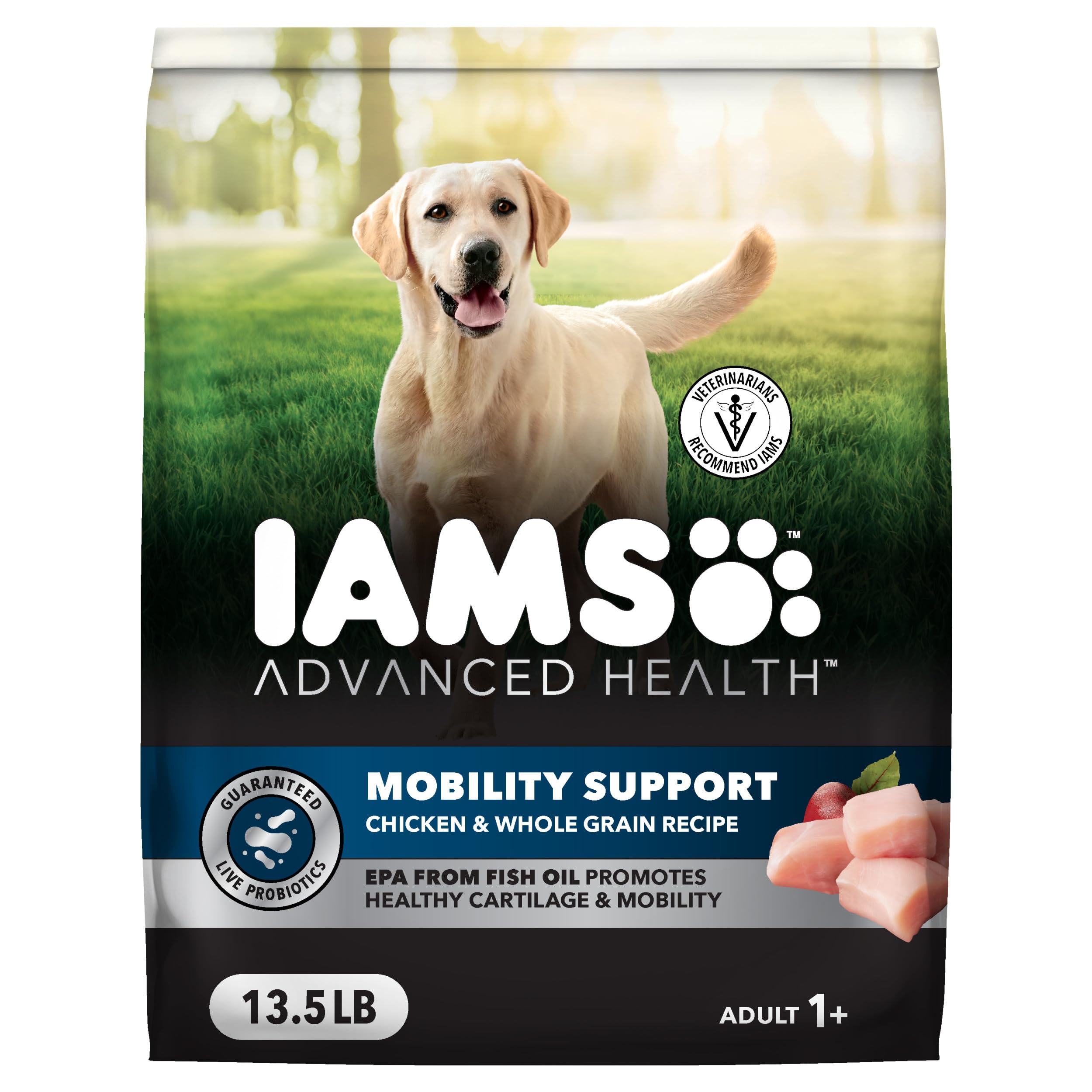IAMS Advanced Health Mobility Support, Dry Dog Food, Chicken & Whole Grain, Adult Dog Food Dry Recipe, 13.5 lb. Bag