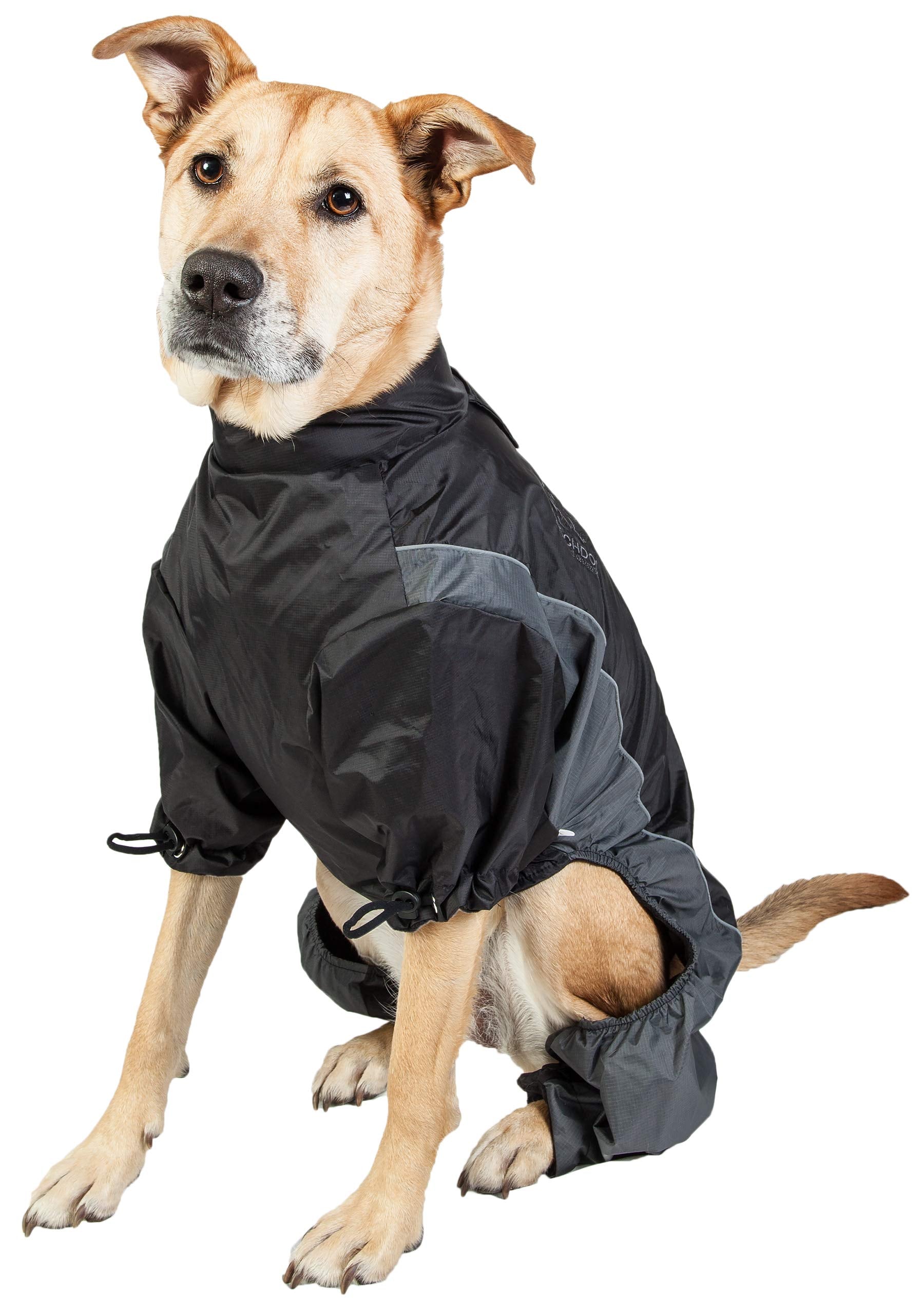 TOUCHDOG Quantum-Ice Full Body Bodied Adjustable and 3M Reflective Pet Dog Coat Jacket w/ Blackshark Technology, Medium, Black