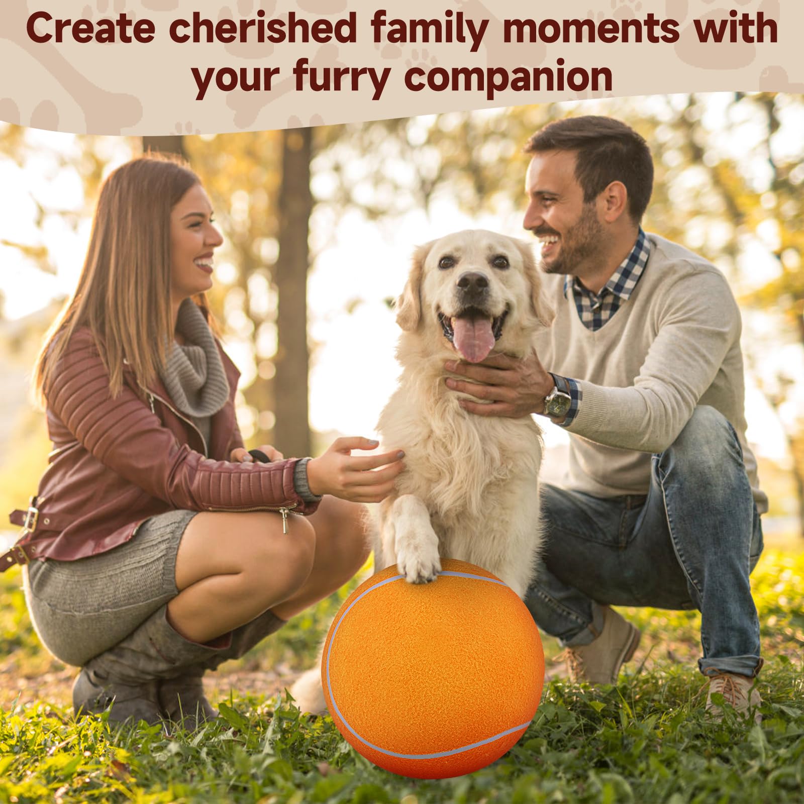 Qdan Large Tennis Ball For Dogs: Pet Toys 9.5' Giant Outdoor Dog Balls - Interactive Herding Ball For Medium Big Dogs Birthday
