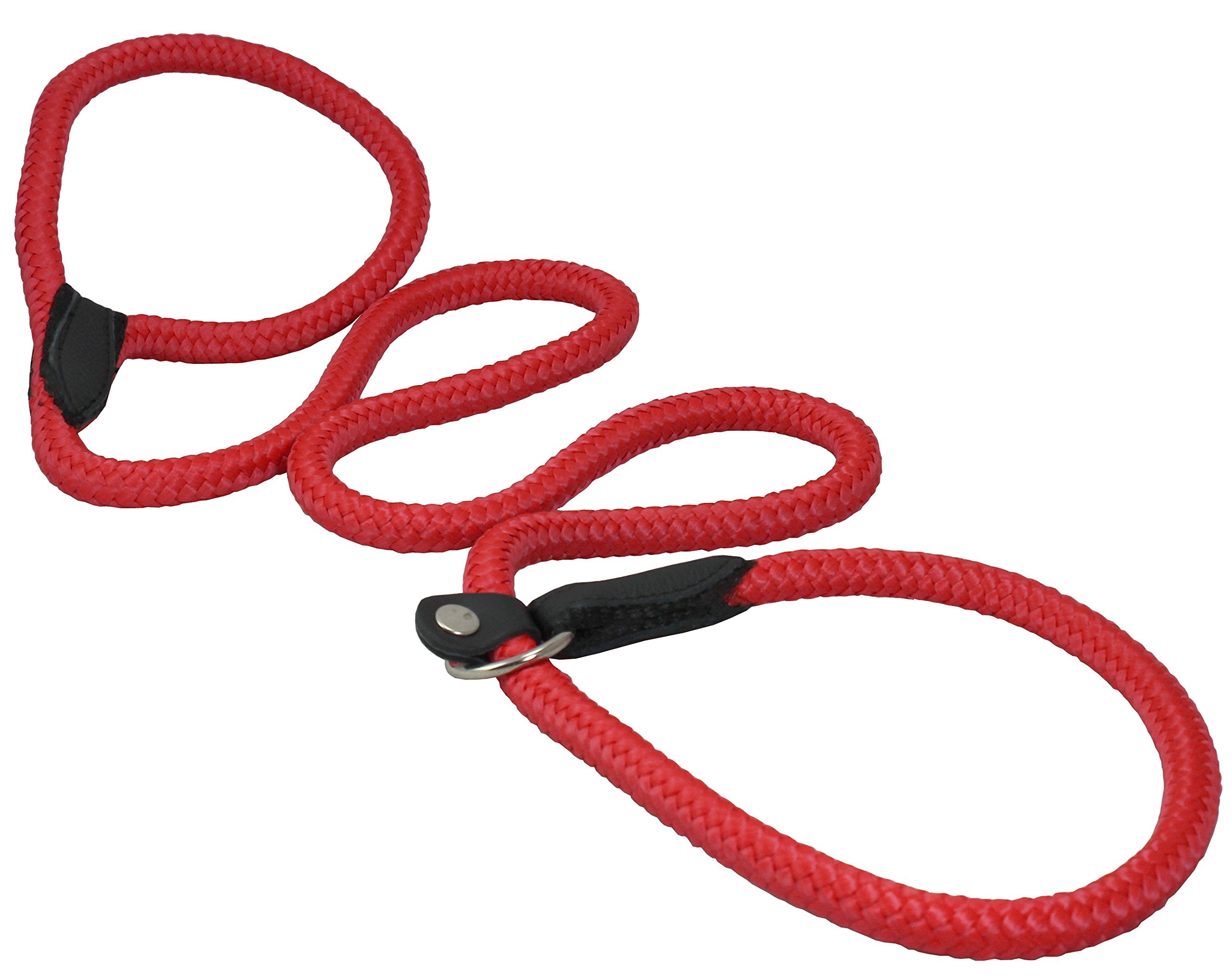 Dogs My Love Nylon Rope Slip Dog Lead Adjustable Collar And Leash 6Ft Long (X-Large: 1/2' (12Mm), Red)
