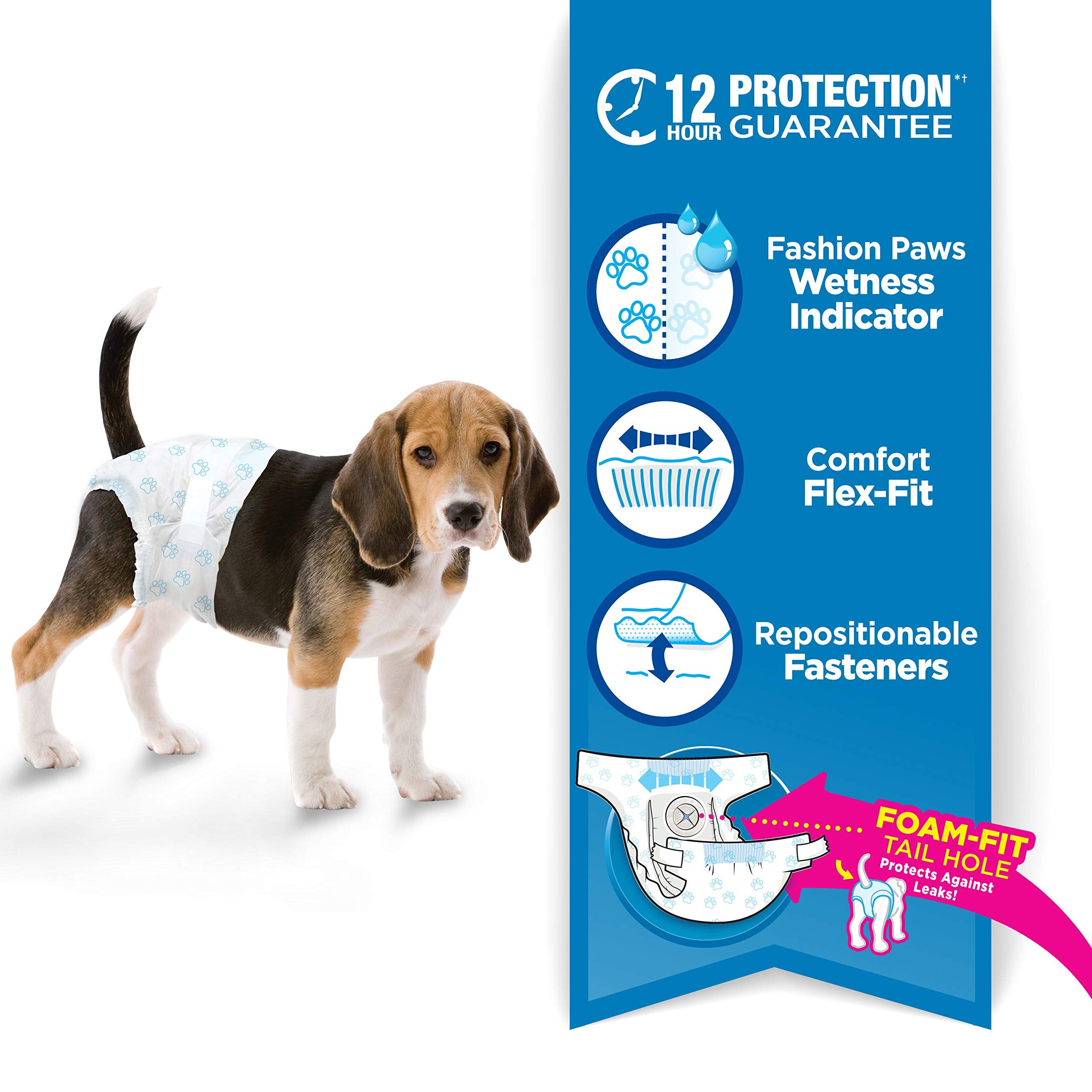 Four Paws Wee-Wee Super Absorbent Disposable Dog Diapers, Medium (12 Count)
