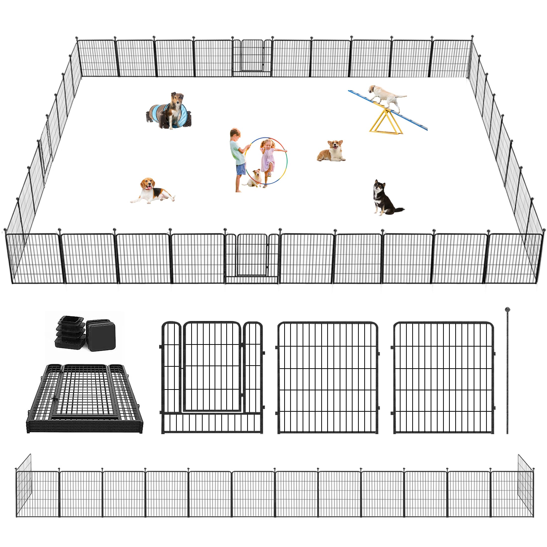 Jhsomdr Dog Playpen 32'' Height 36 Panels Portable Dog Fence Outdoor For Yard Puppy Playpen Indoor Dog Pen Outdoor For Medium/Sm