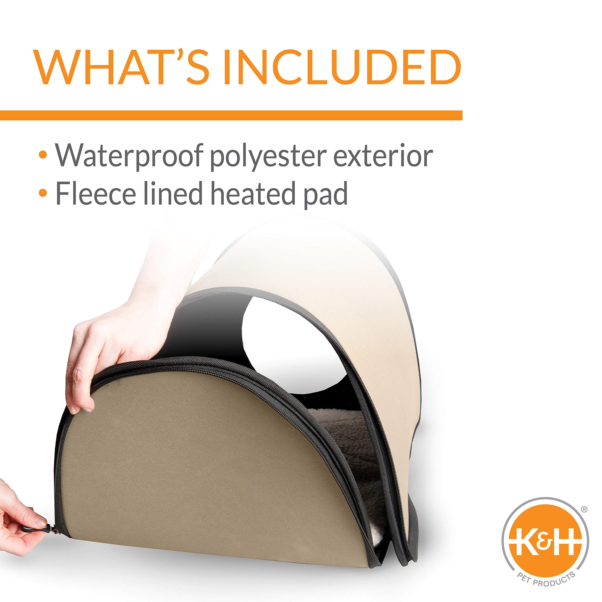 K&H Pet Products Thermo Mod Kitty Shelter Heated Outdoor Cat House For Outside Pets In Winter, Insulated, Waterproof, Heated Flo