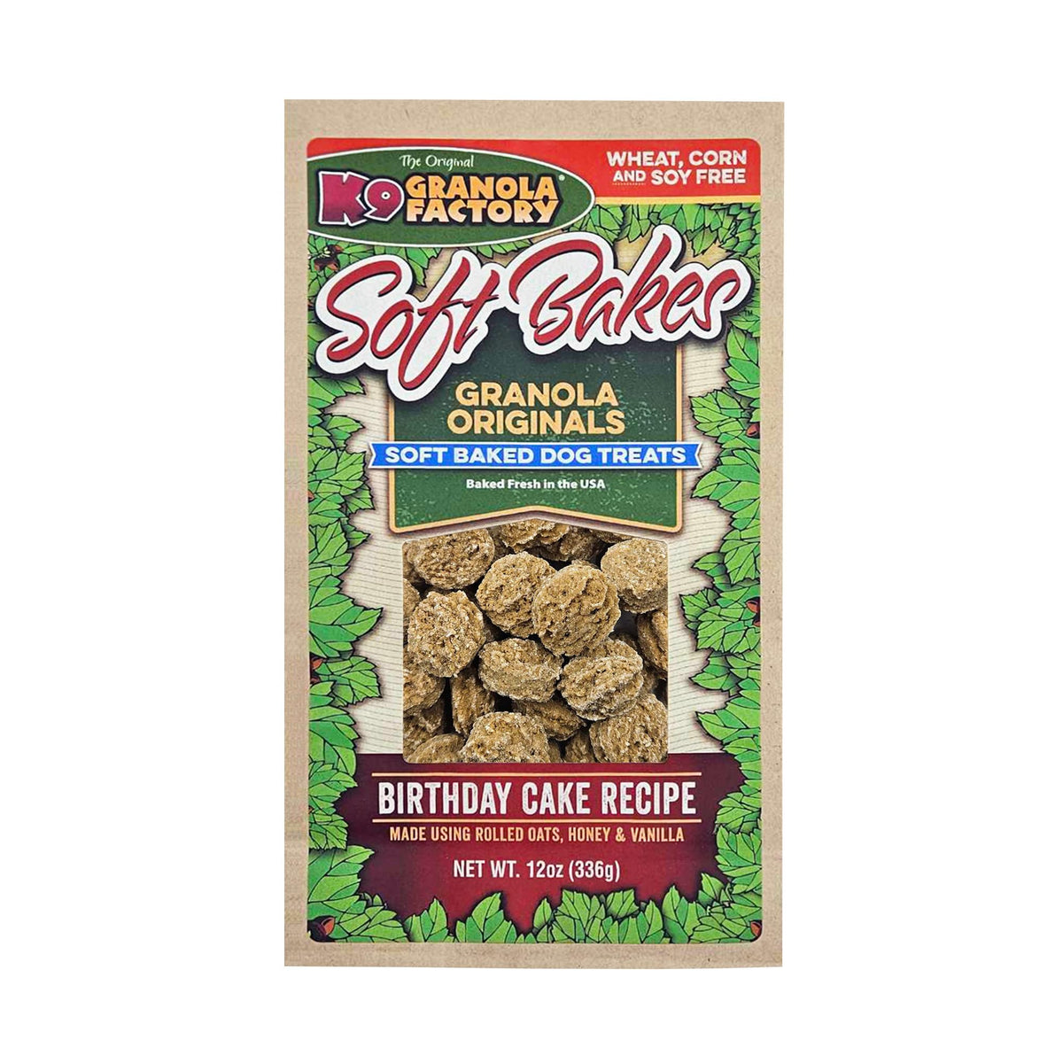 K9 Granola Factory All Natural Soft Bakes Dog Treats, 12 Ounces, Birthday Cake