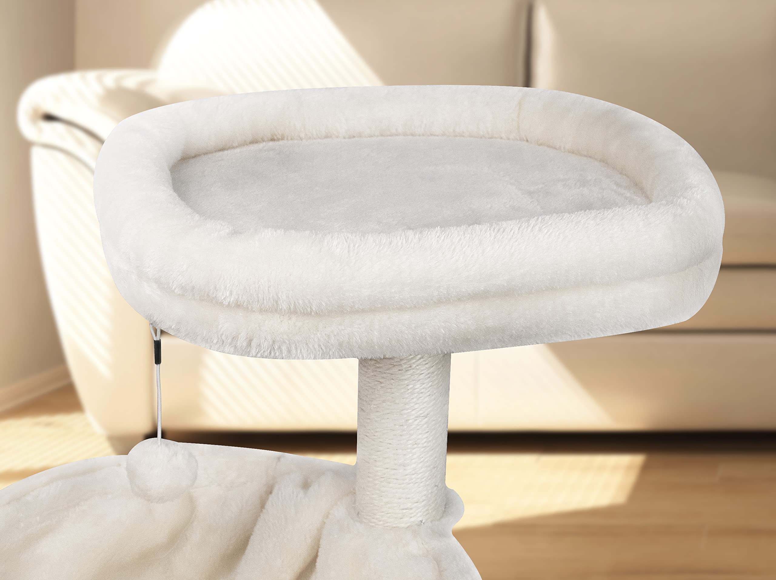 Yunique Newest Cat Tree With Cat Condo And Big Hammock, Beige