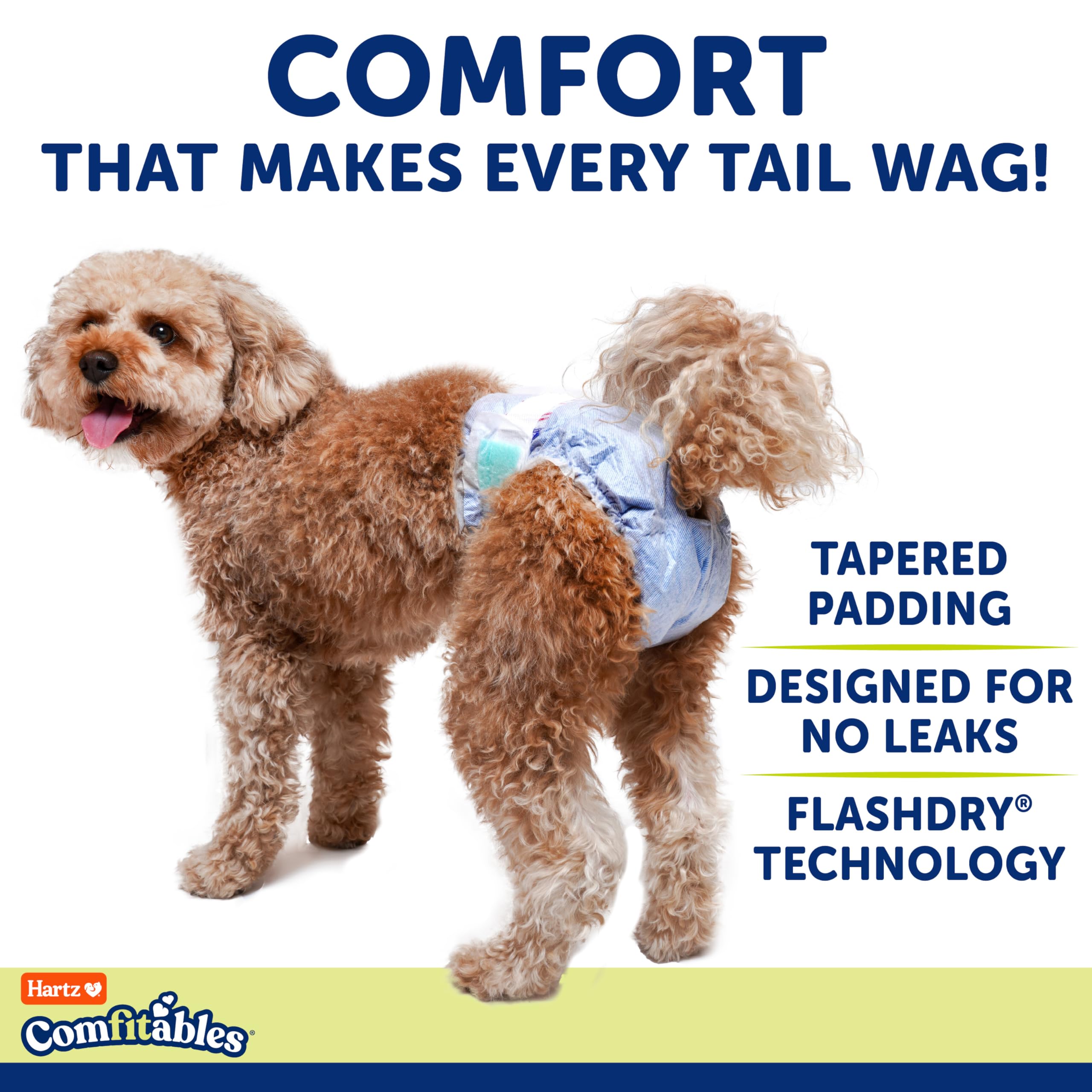 New! Hartz Comfitables Disposable Dog Diapers, Size Xs 12 Count, Comfortable & Secure Fit, Easy To Put On, Super Absorbent Male