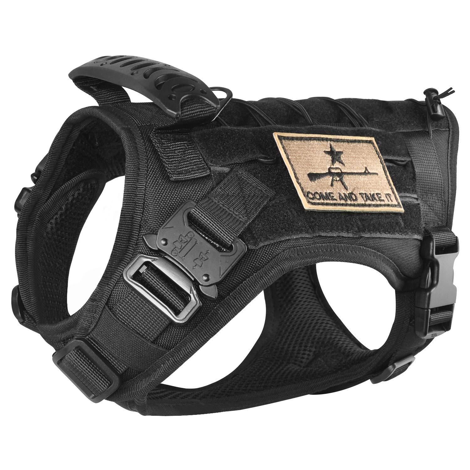 Tactical Service Dog Vest Harness K9 Military Molle Dog Vest for Outdoor Training Hunting Wear-Resisting Pet Dog Harness with Ru