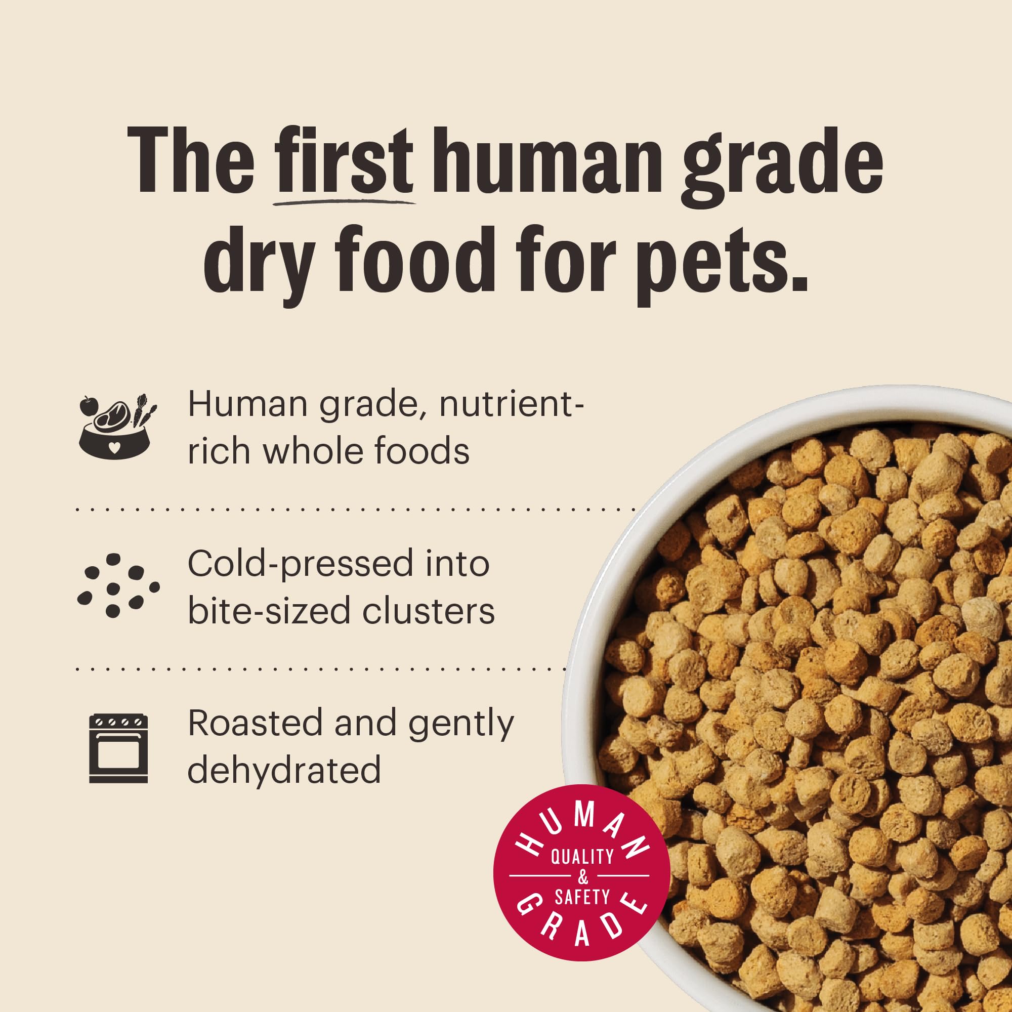The Honest Kitchen Human Grade Whole Food Clusters Grain Free Turkey & Chicken Dry Cat Food, 1 lb Trial Pouch