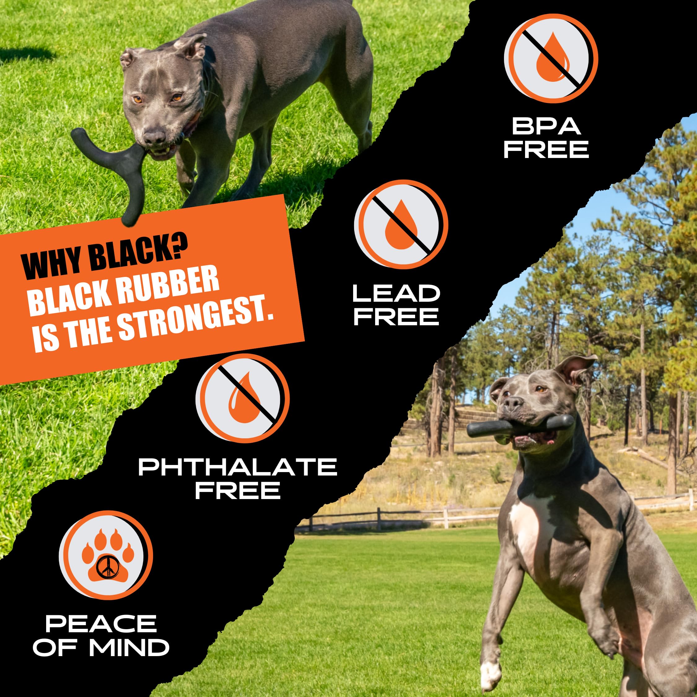 Monster K9 Dog Toys - Ultra Durable Boomerang - Lifetime Replacement Guarantee - For Medium & Large Dogs - Aggressive Chewers