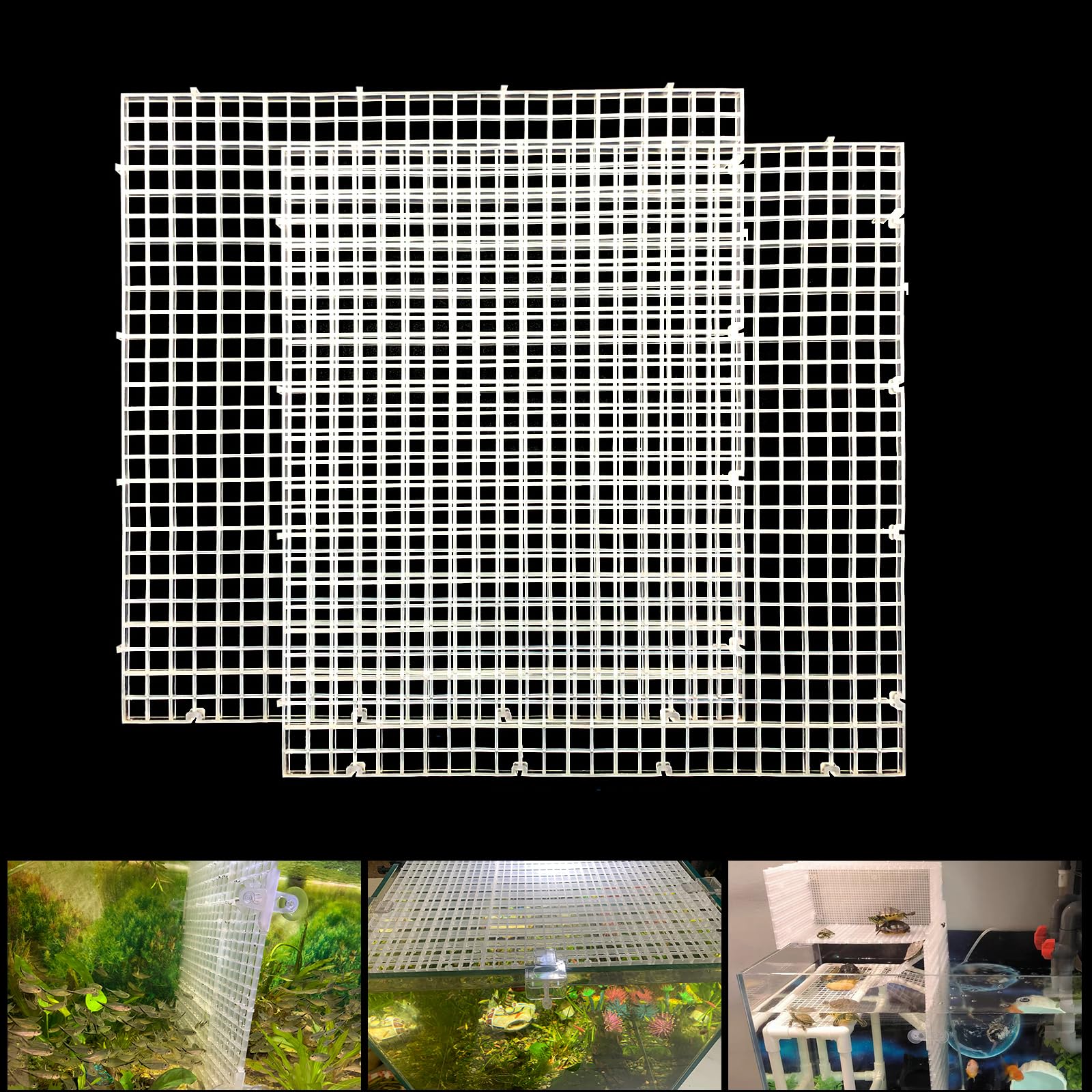 Weramics Adjustable Aquarium Fish Tank Divider Filter Bottom Plastic Grid Fish Tank Isolation Board Egg Crate Tray(White, 2Pcs 1