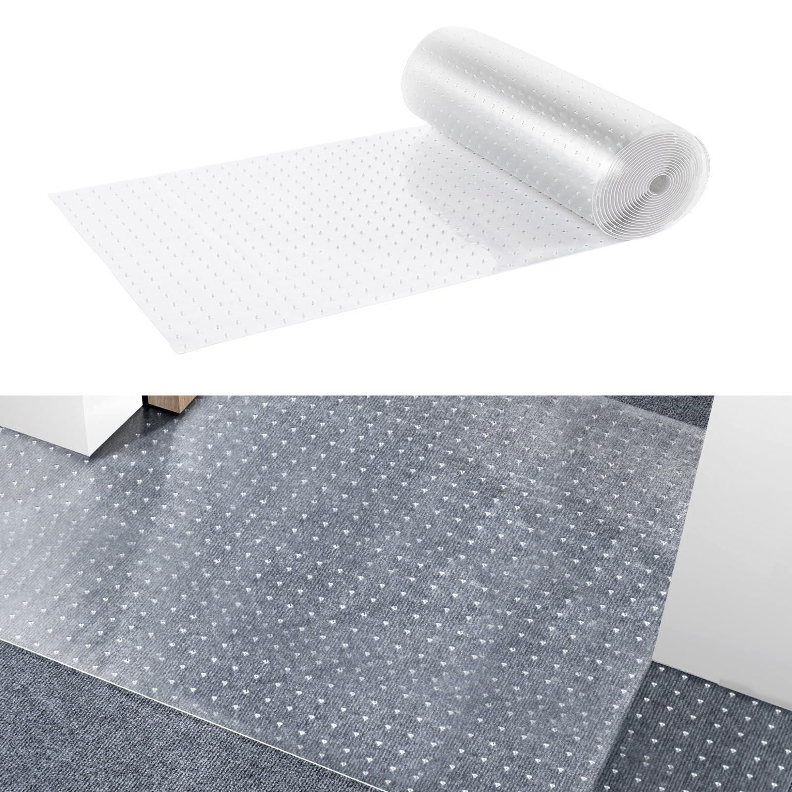 Vevor Plastic Carpet Protectors, 24' X 25' Pvc Scratch-Proof Cat Carpet Protector For Doorway, Anti-Slip Cat Scratch Protector Mat, Easy To Cut Carpet Scratch Stopper