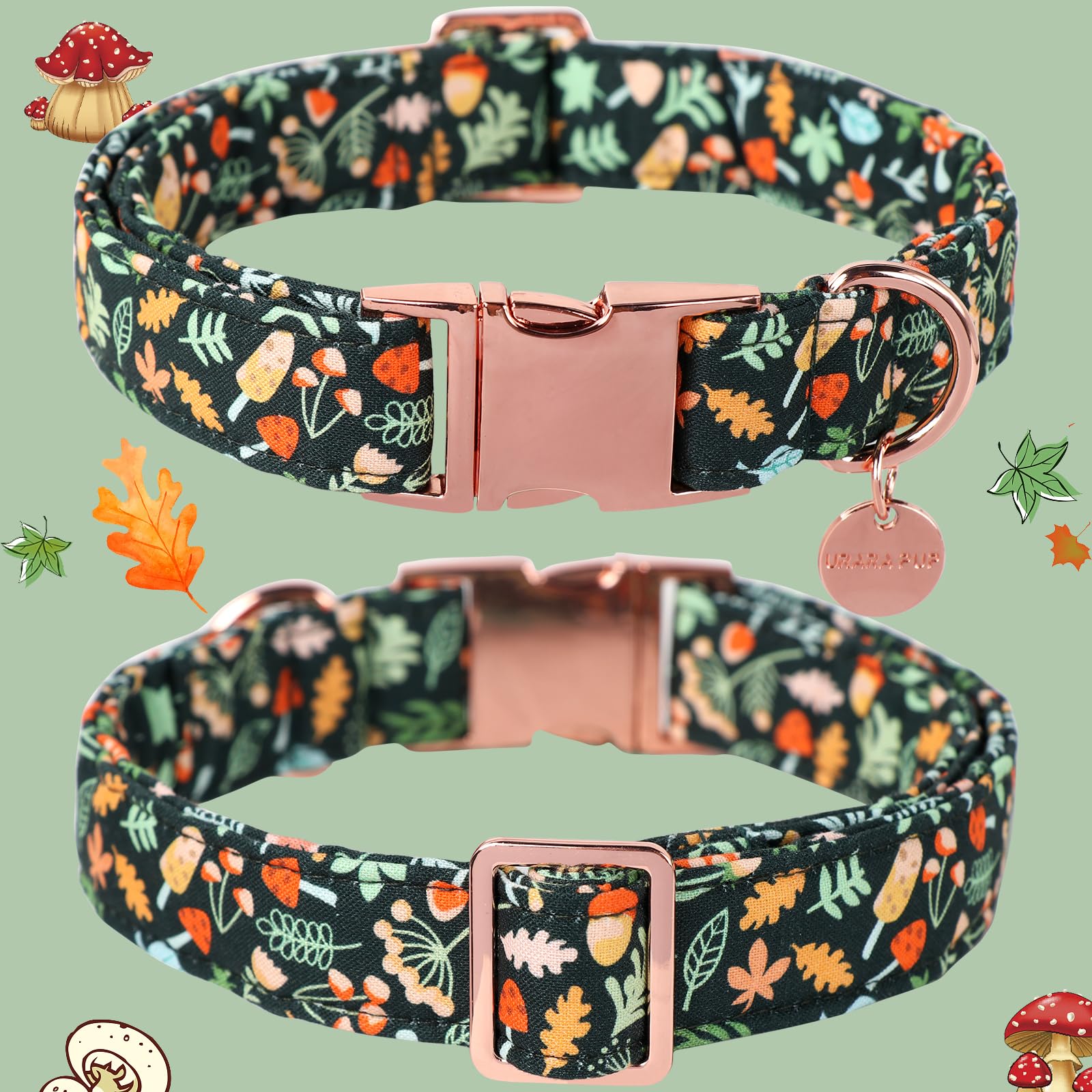 Up Urara Pup Daisy Fall Cotton Dog Collar With Metal Buckle Gift Autumn Collar For Small Medium Large Girls Or Boys Dogs Cute Du