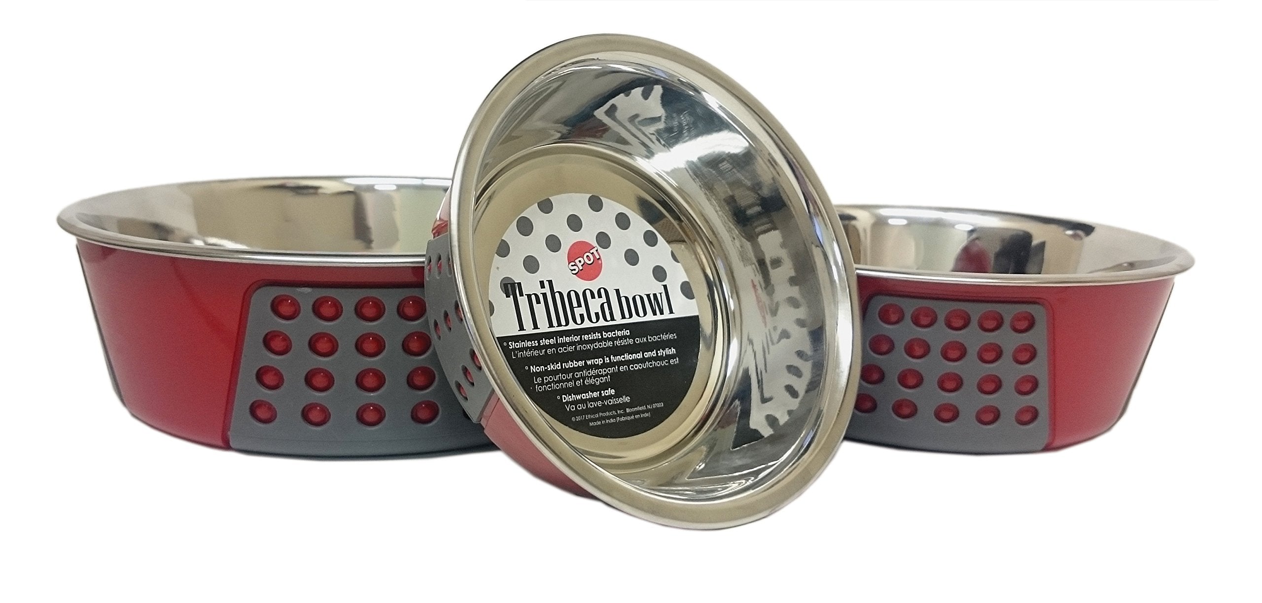 Ethical Pets 58522 Spot Tribeca Dog Bowl, Red, 55 Oz