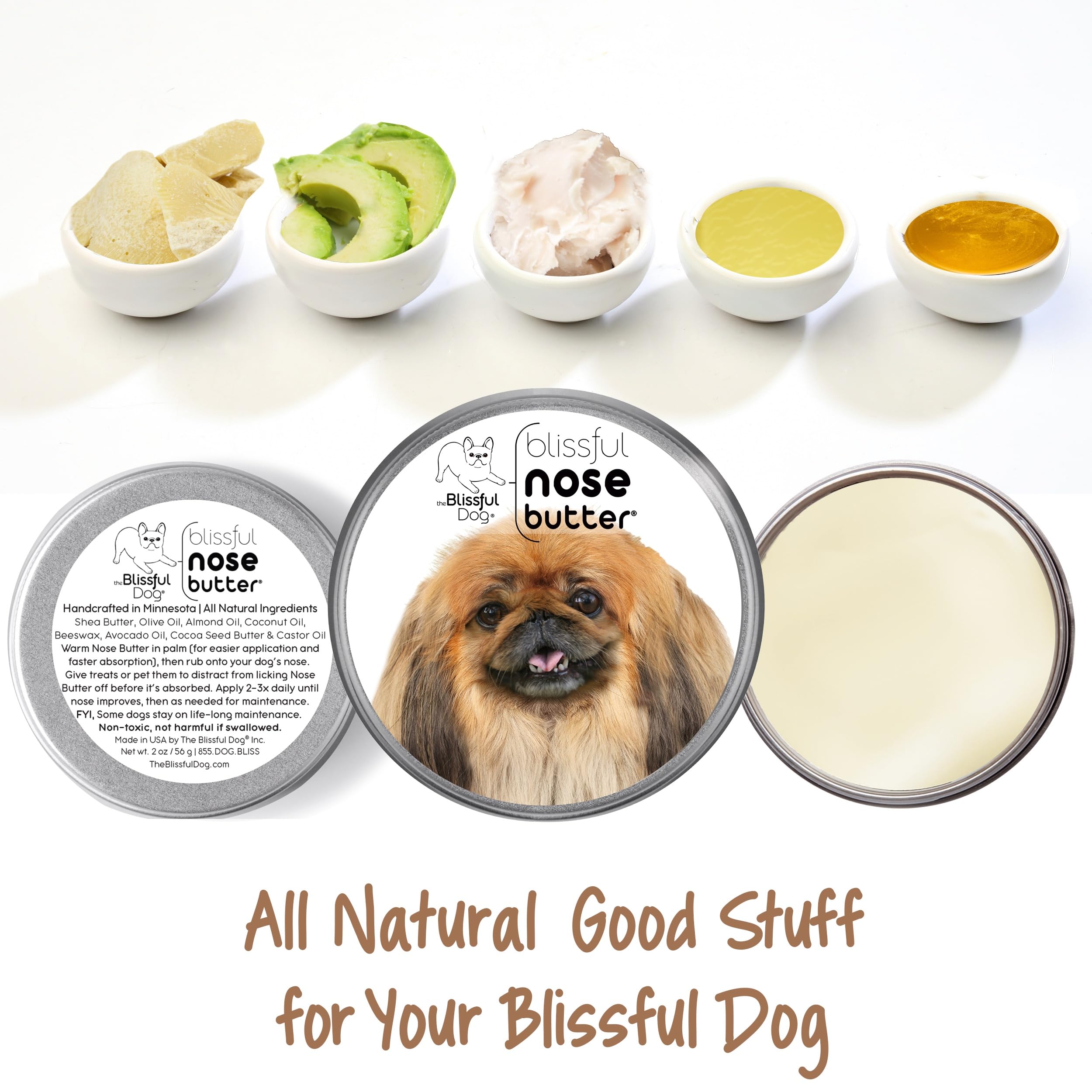 The Blissful Dog Pekingese Unscented Nose Butter - Dog Nose Butter, 8 Ounce