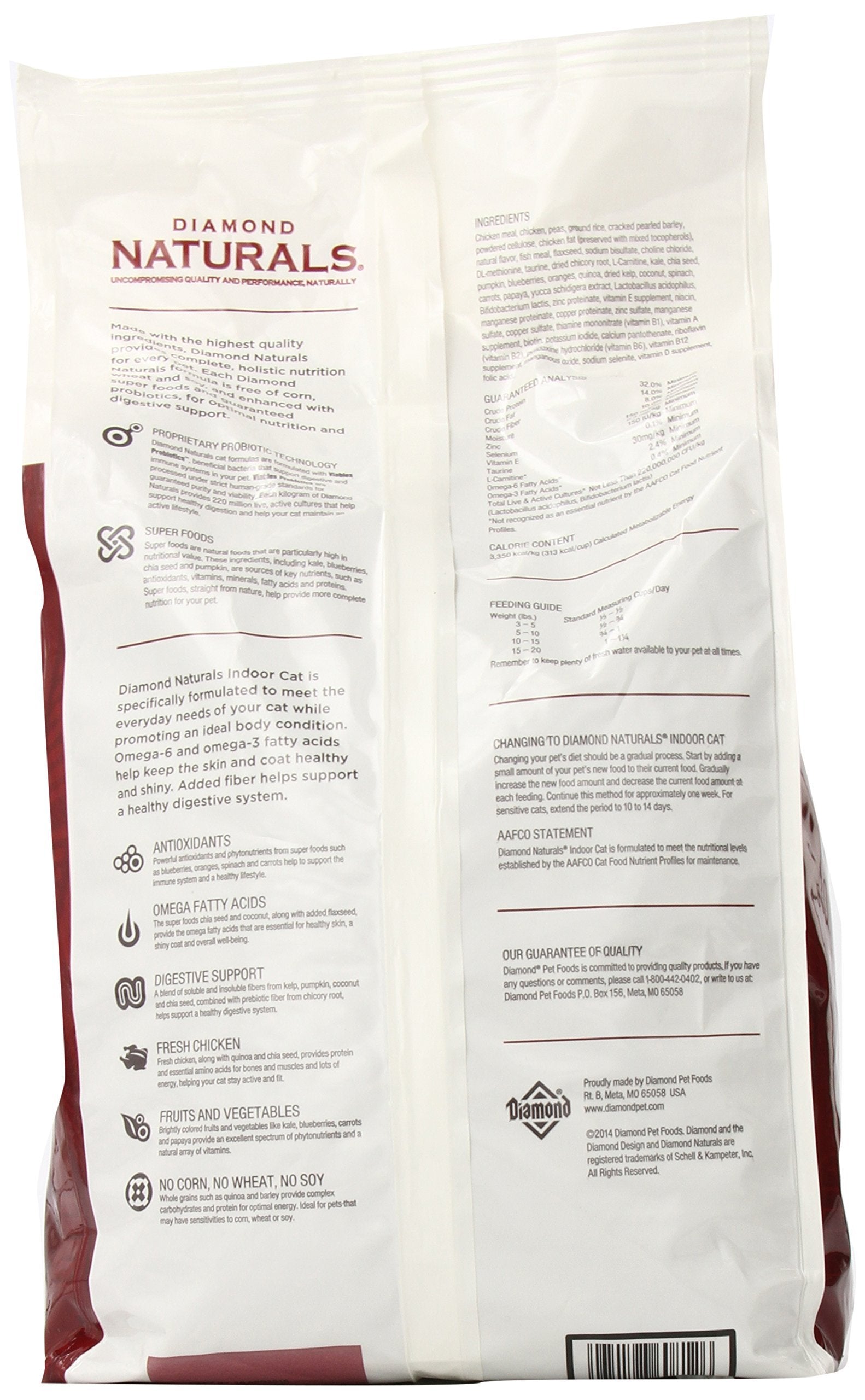 Diamond Naturals Premium Real Meat Recipe Dry Indoor Cat Food with Protein from Cage-Free Chicken, Antioxidants Probiotics to Su