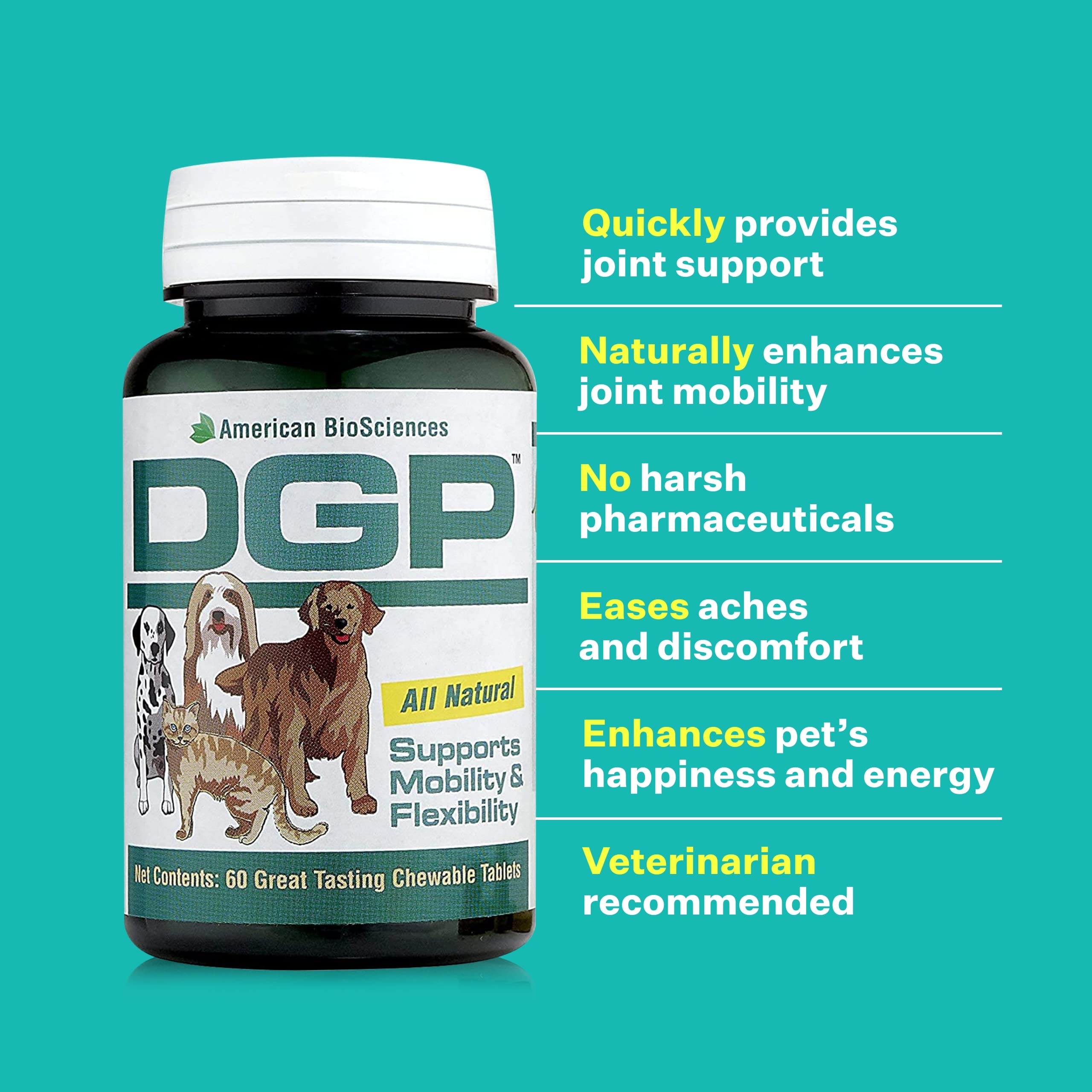 American BioSciences DGP 2-Pack, Joint Supplement for Dogs - Joint Support with Turmeric, Boswellia Extract & More - Quick Effec