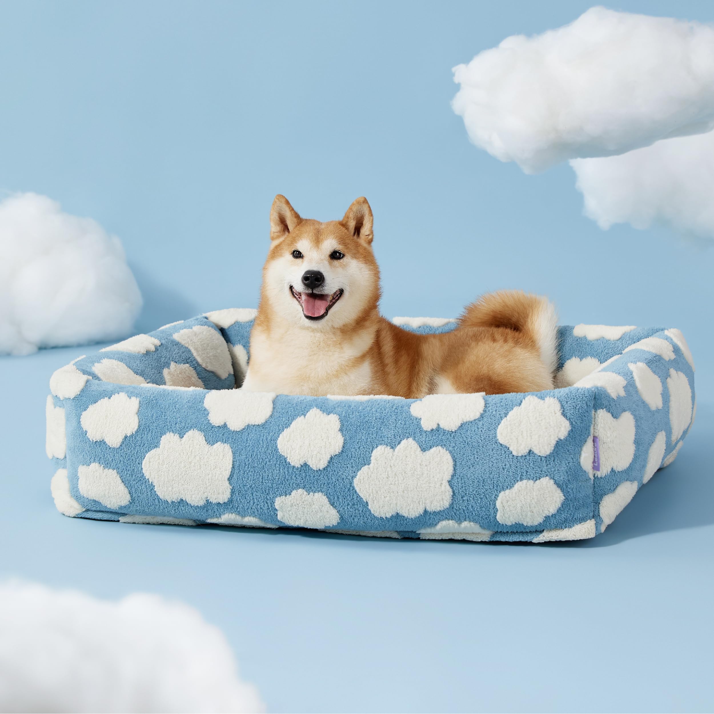 Lesure Cute Dog Bed For Large Dogs - Washable Pet Beds,Cozy Rectangle Orthopedic Sofa With Jacquard Shaggy Plush & Anti Slip Bot