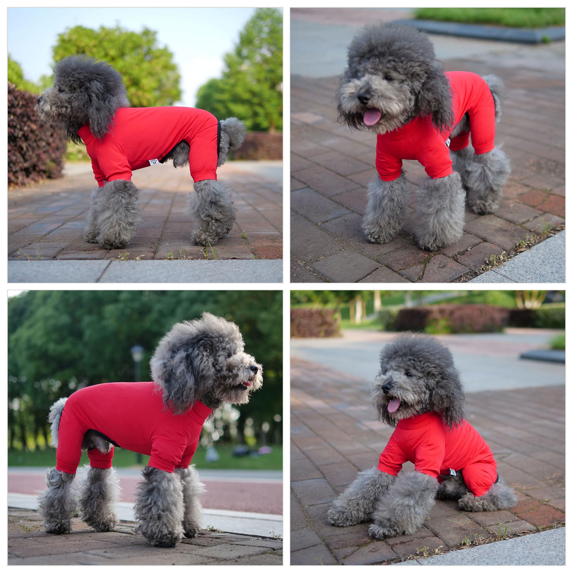 Lovelonglong Dog Jumpsuit With Uv Protection And Quick-Dry Fabric For Spring Summer Pet Pajamas Red S