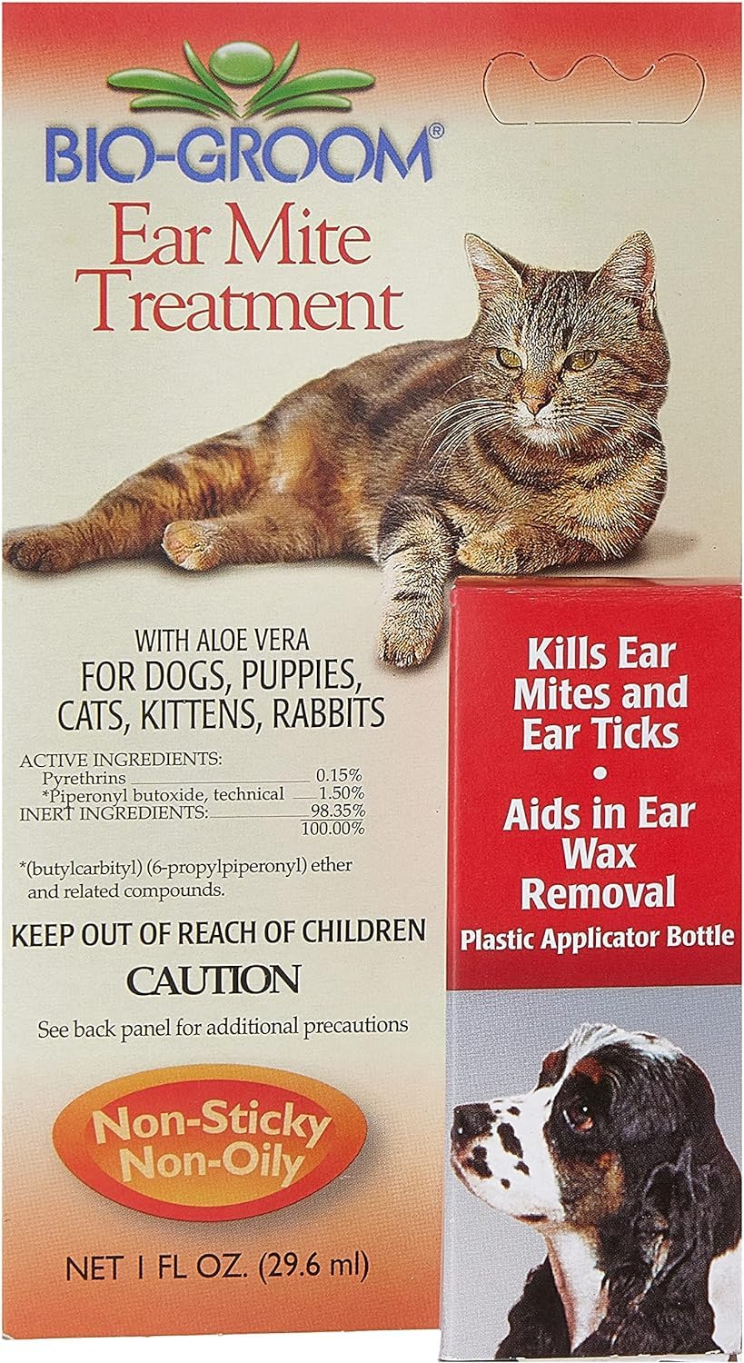 Bio-Groom Ear Mite Treatment With Aloe Vera 1 Oz - Pack Of 2