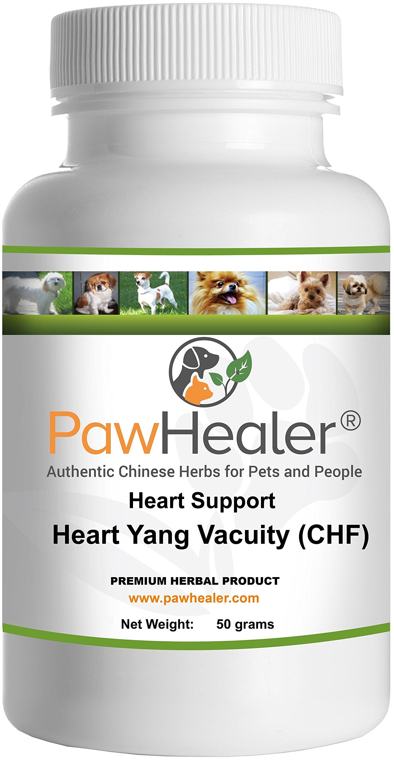PawHealer Heart Support - Heart-Yang Vacuity (CHF) - 50 Grams - Coughing, Gagging, Wheezing Due to Heart Condition - 50 Grams-He