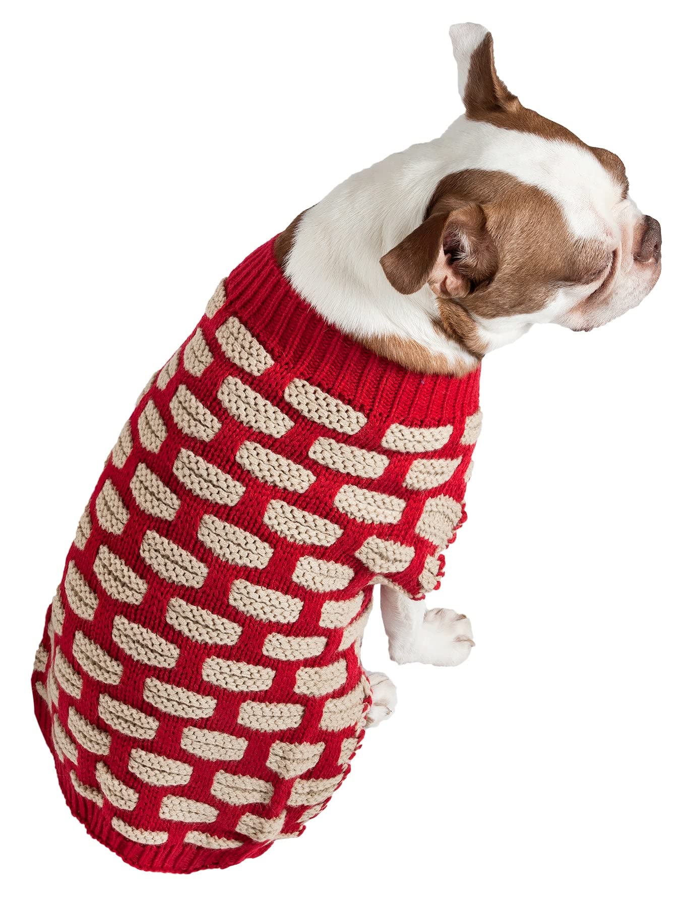 Pet Life        Weaved Fashion Pet Sweater - Designer Heavy Knitted Dog Sweater With Turtle Neck - Winter Dog Clothes Designed T