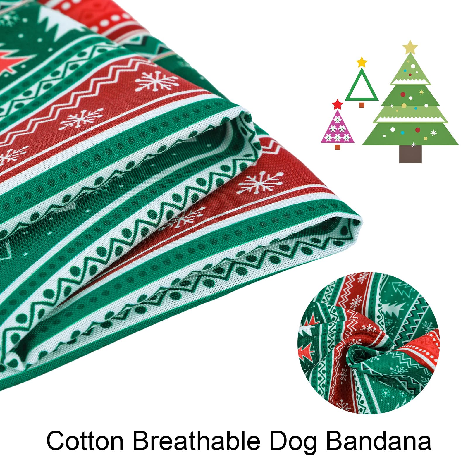 Aring Pet Christmas Bandana - Cute Cotton Dog & Cat Scarves, Soft Comfortable Triangle Bibs For Small To Large Pets