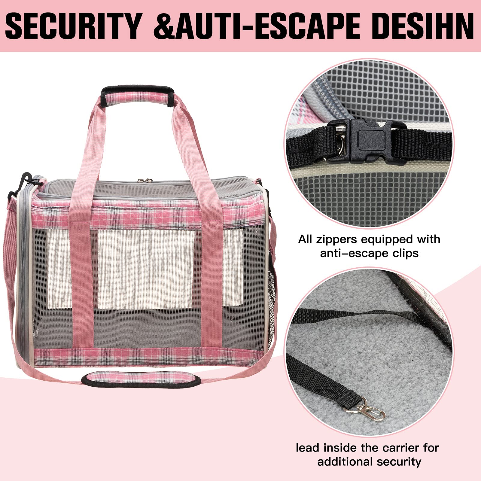 Expawlorer Cat Carrier Large, Soft-Sided Pet Carrier For Cat,Top Load Cat Travel Carriers For Medium Cats Under 25, Airline Approved Pet Bag Carriers Fit 2 Kitties Small Dogs