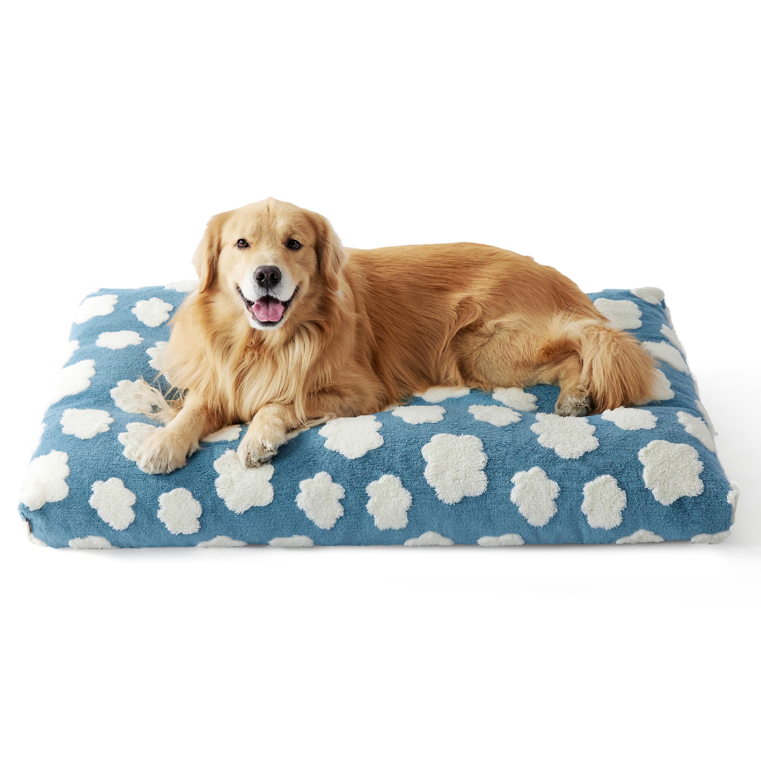 Lesure Cute Xl Dog Bed-Extra Large Thick Shredded Chopped Foam Pet Bed Indoor With Removable Washable Cover, Modern Fuzzy Plush 