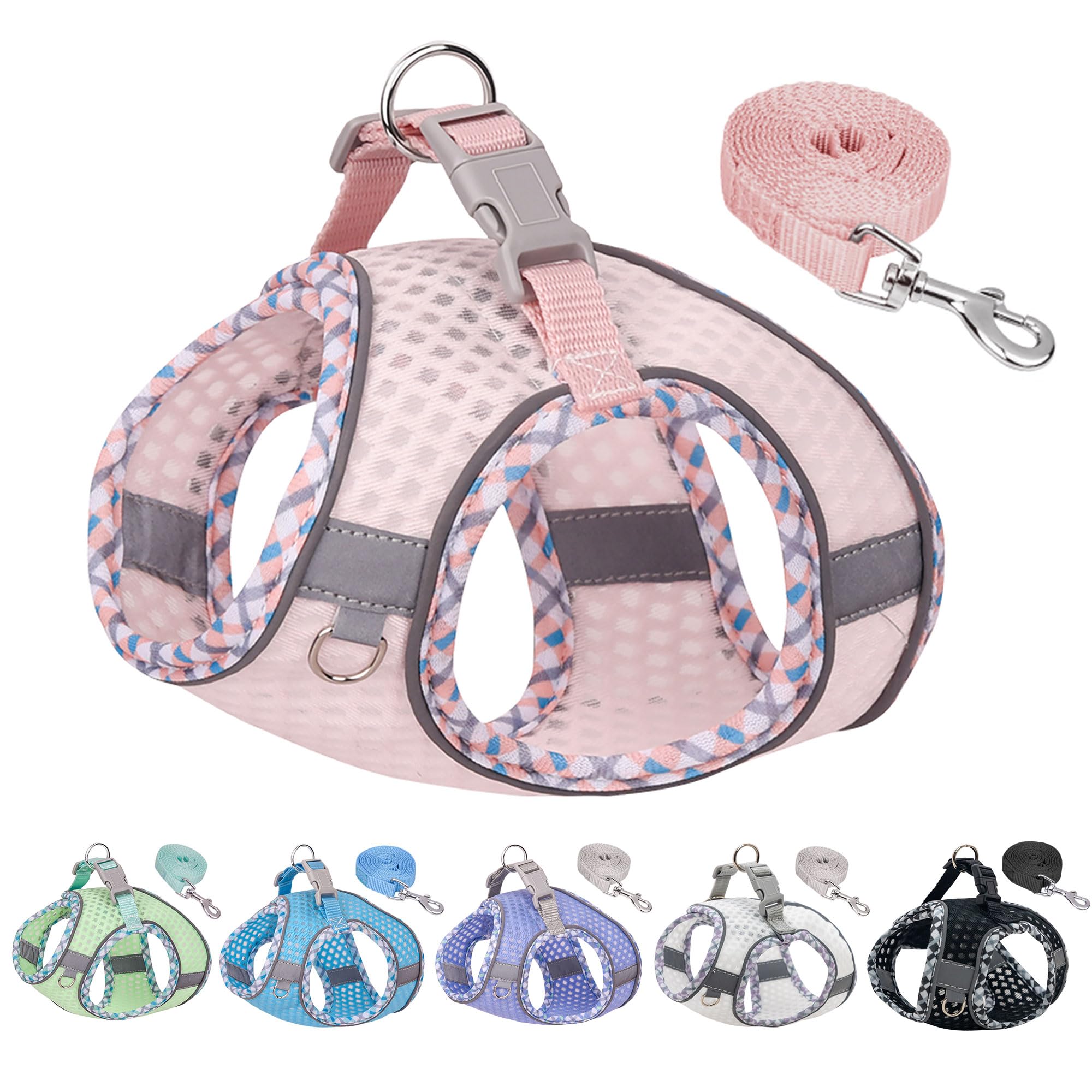 Joypaws Step In Dog Harness And Leash Set, No Pull Escape Proof Vest Harness With Soft Diamond Mesh And Reflective Bands, Adjust