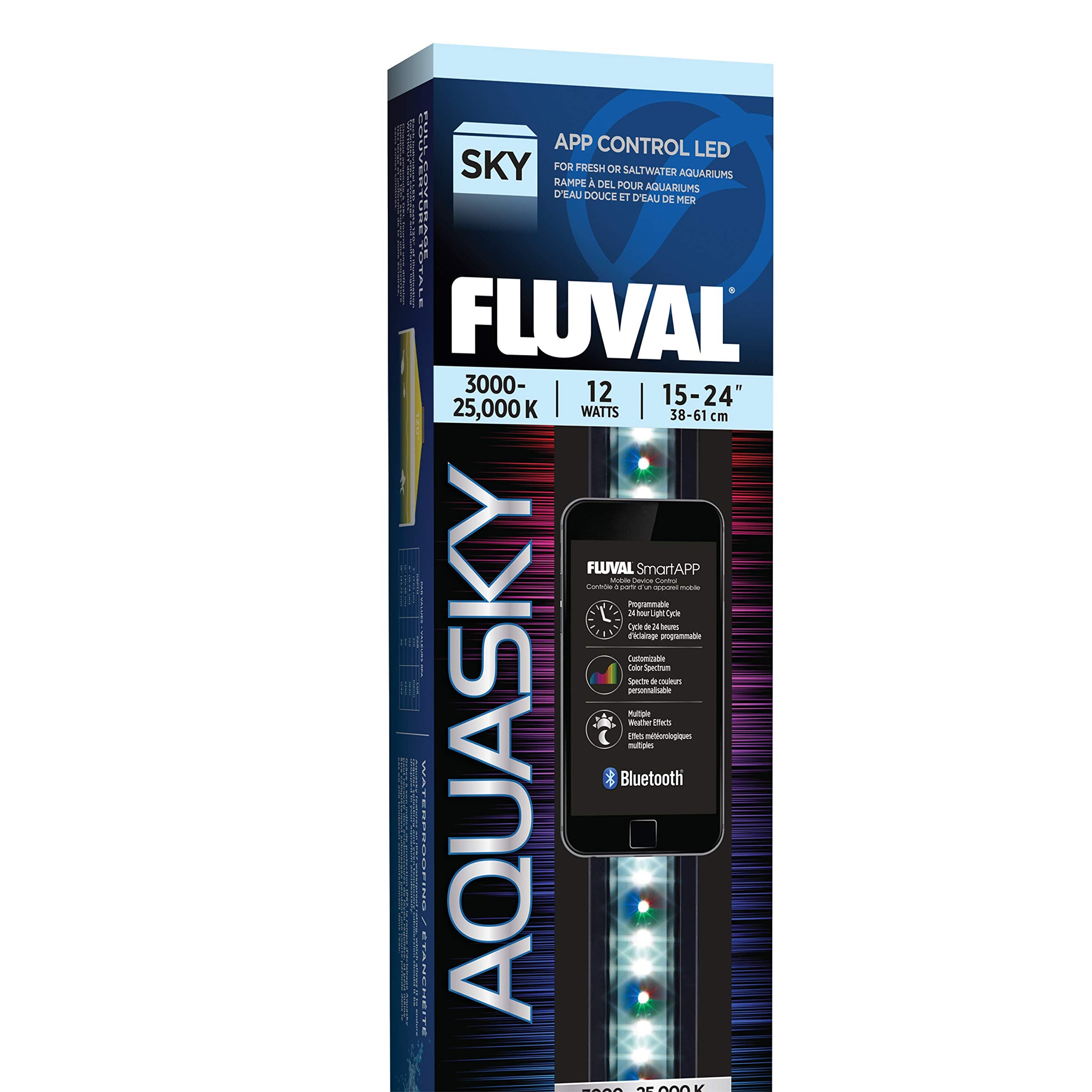 Fluval Aquasky 2.0 Led Aquarium Lighting, 12 Watts, 15-24 Inches