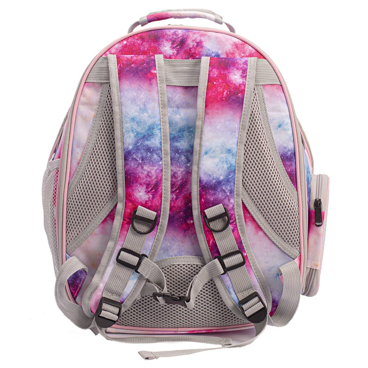 Dual Expandable Cat Backpack Carrier, Fit Up To 20 Lbs, Galaxy Theme Printed Artwork With Front And Back Extension Pet Carrier Backpack For Carrying Large Fat Cat And Small Puppy Book Bag