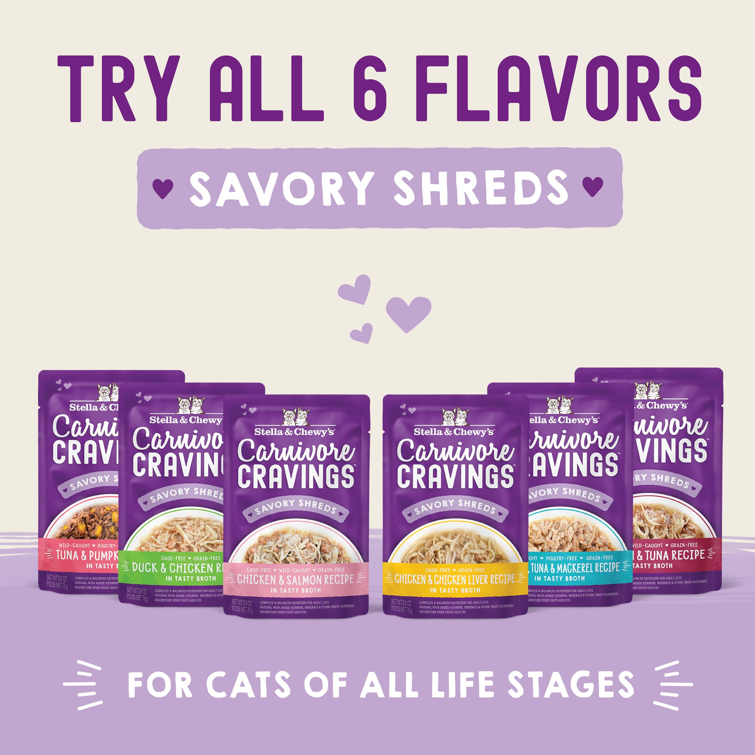 Stella & Chewys Carnivore Cravings Wet Cat Food - Premium Pouches - Grain Free, High Protein Chicken & Chicken Liver - Perfect