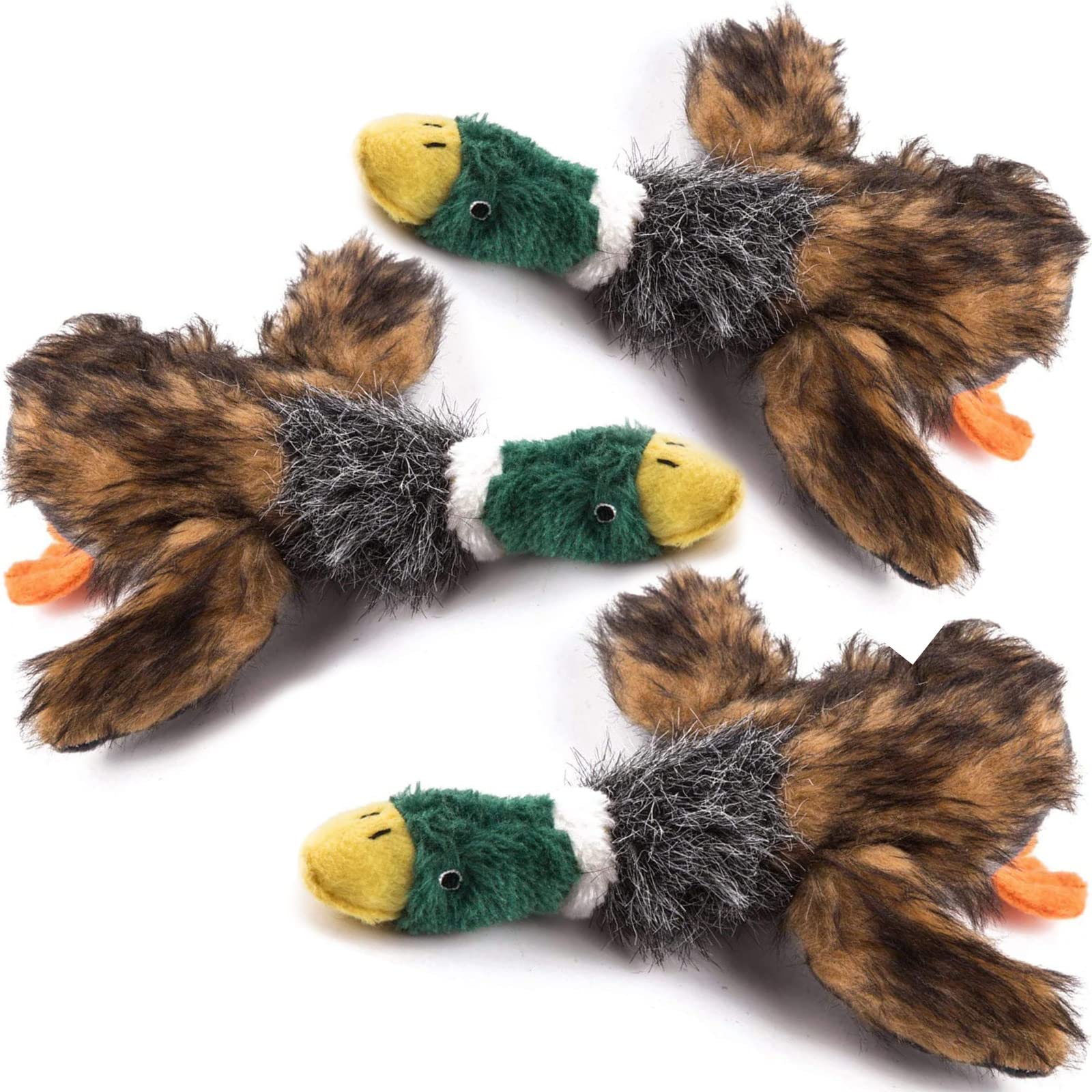 Wangstar Pet Mallard Duck Dog Toy, Squeaky Dog Toy, Plush Puppy Dog Chew Toy For Small Medium Dogs, 9 Inch Wild Duck 3Pcs