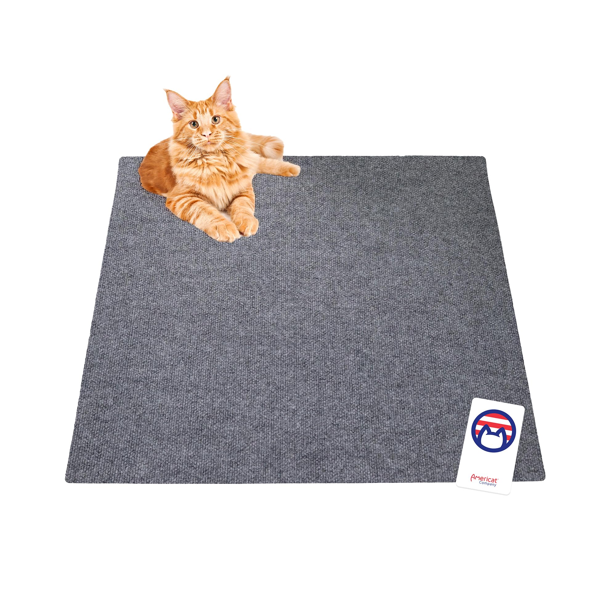 Cat Litter Mat By Americat – 36 X 28 Inches Machine Washable For Easy Clean, Waterproof & Made In Usa – X Large Mat Traps Litter Around Cat Litter Box & Protects Floors