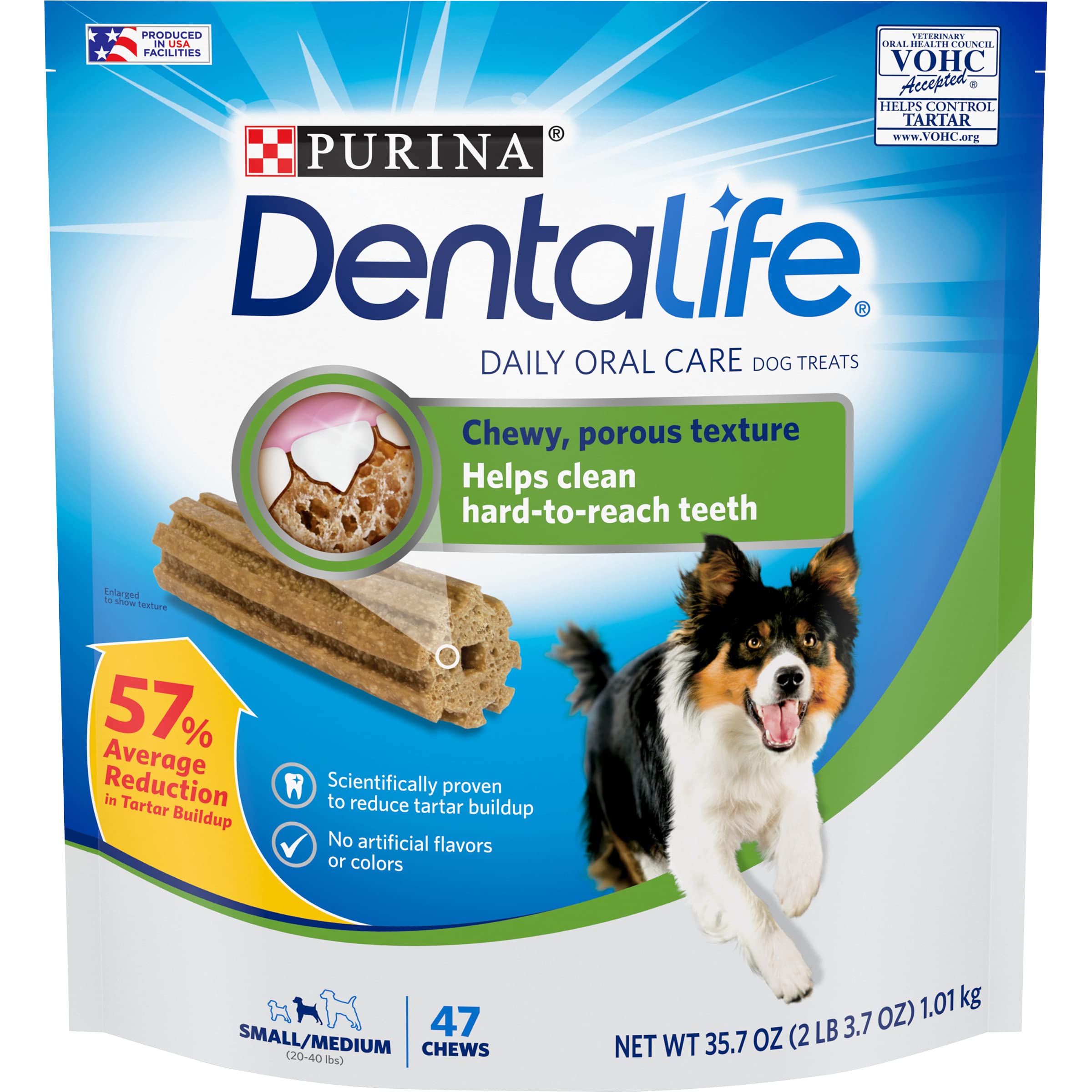 Dentalife DentaLife Made in USA Facilities Small/Medium Dog Dental Chews, Daily - 47 Treats