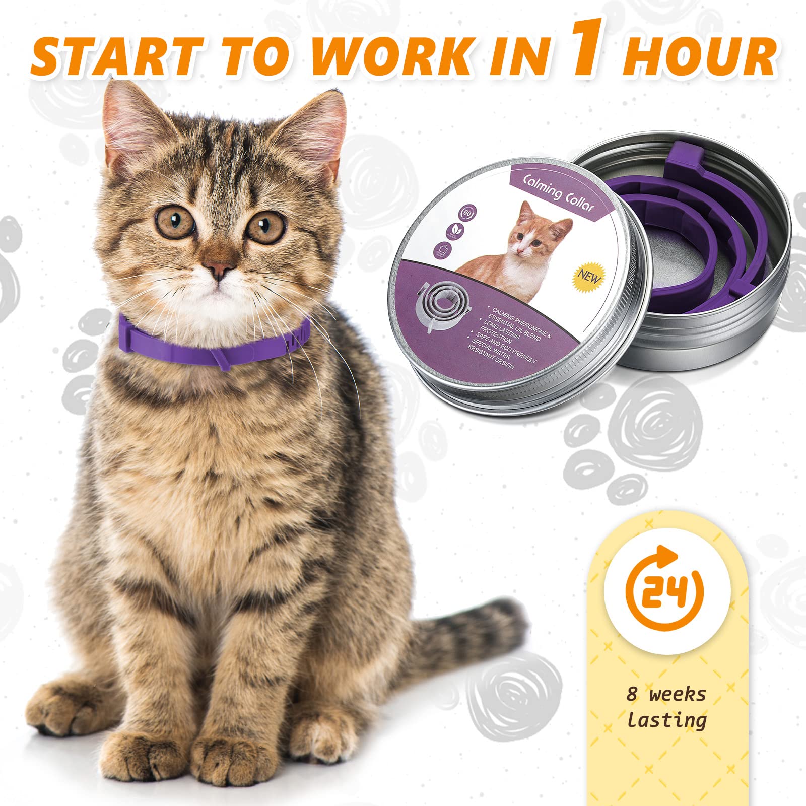 Qualirey 3 Pcs Cat Adjustable Calming Collar, Reduce Anxiety Cat Collars For Pets, Calm Collar Pacify Kitten, Suitable For Small