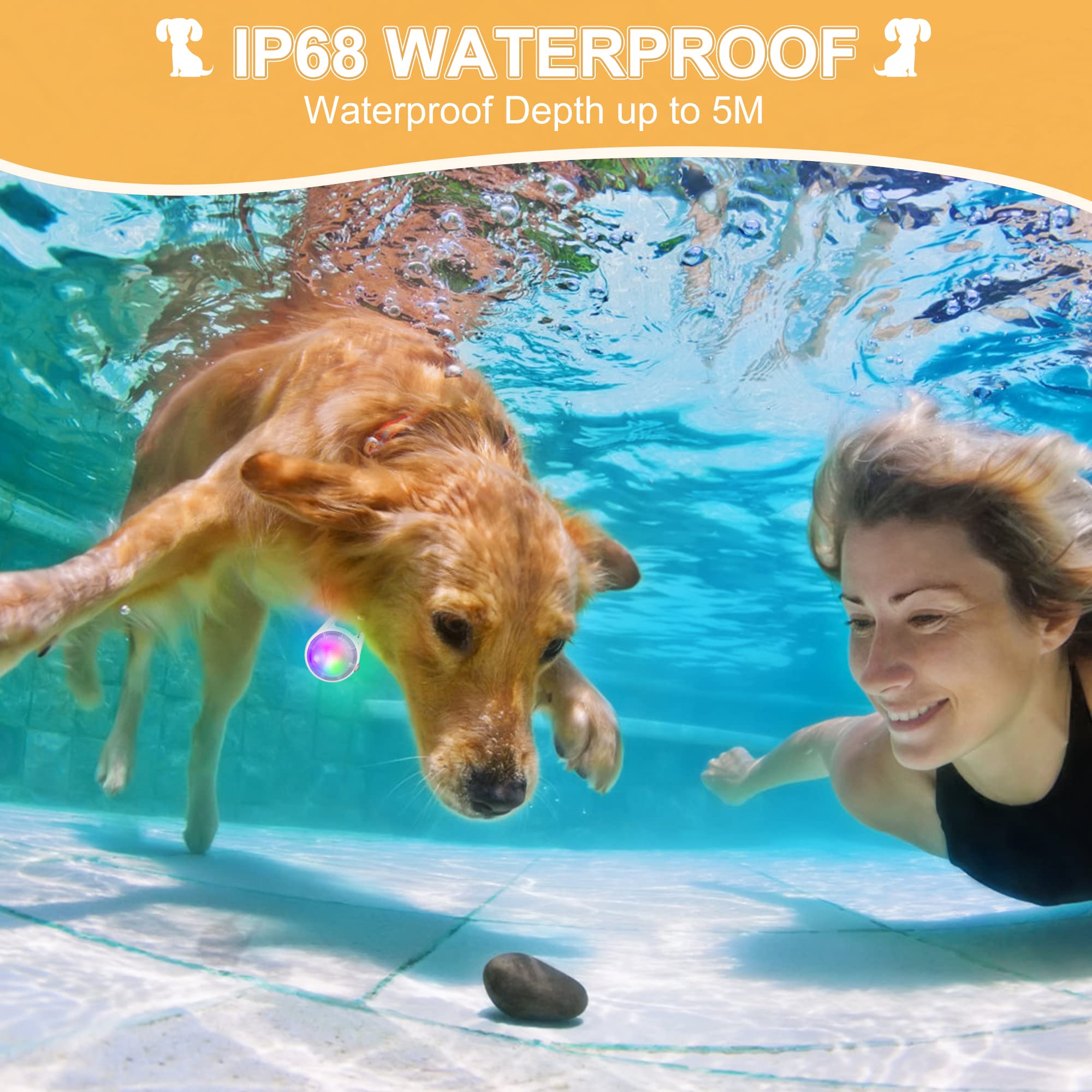 Dog Collar Light, 4 Modes Dog Lights For Night Walking, Rechargeable Pet Collar Led For Nighttime Clip On, Ip68 Waterproof Pet W