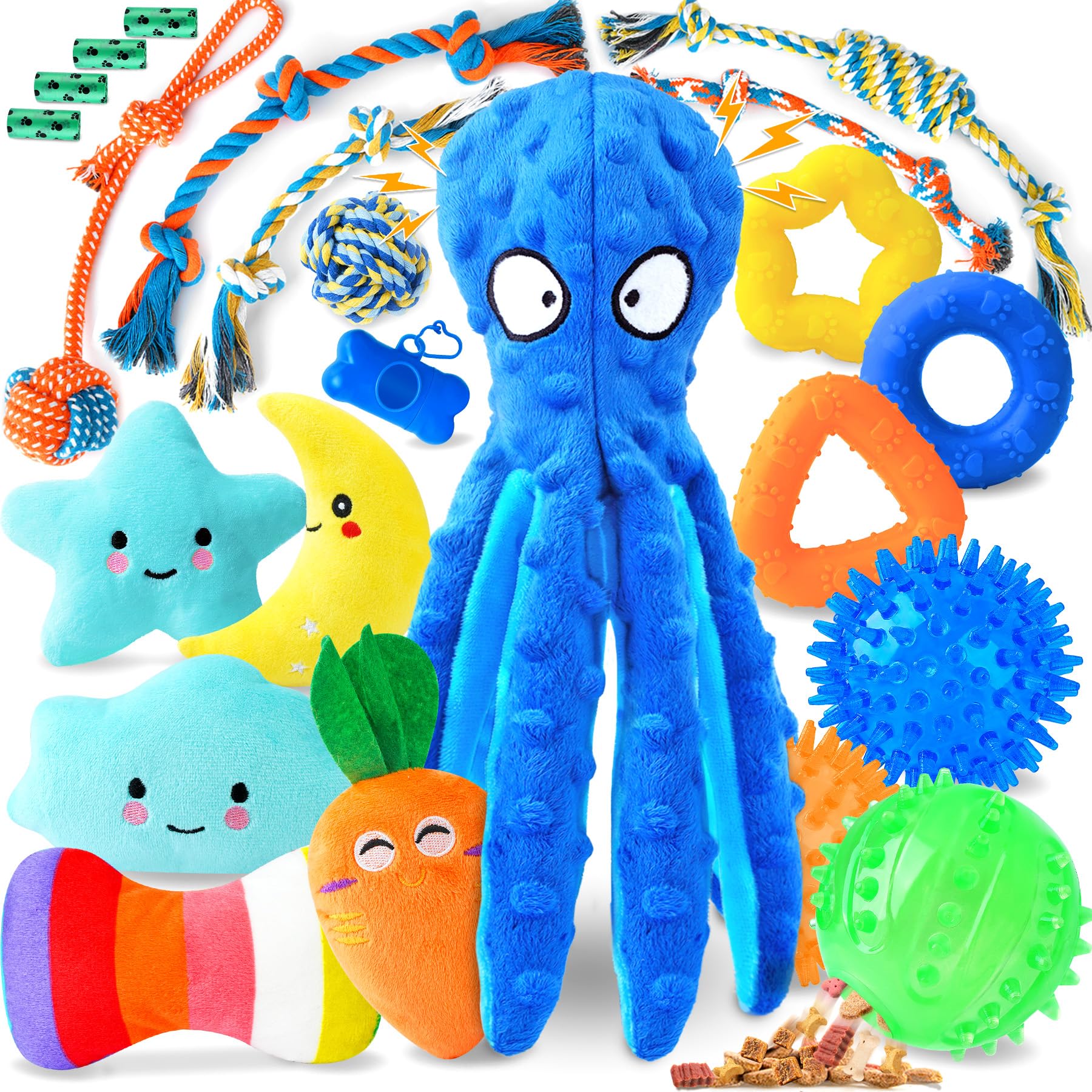 Eefitoys Puppy Toys 23 Pack, Interactive Dog Toys For Puppy Teething, Puppy Chew Toys With Squeaky Plush Toys, Rope Toys And Dog