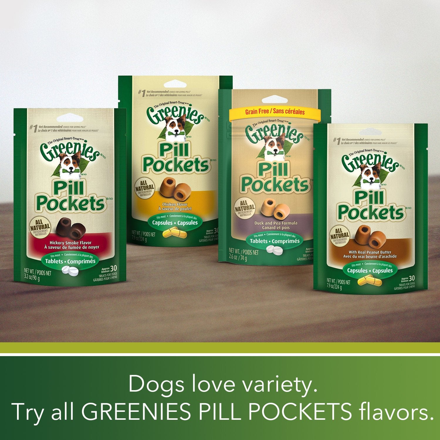 GREENIES Pill Pockets Treats for Dogs Hickory Smoke - Tablet Size 30 Count (Pack of 6)