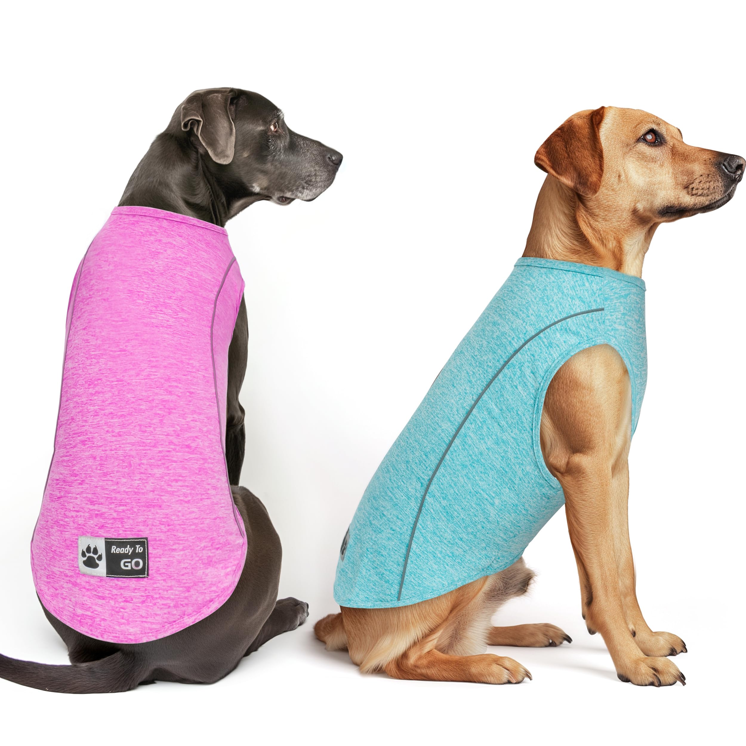KYEESE 2Pack Dog Shirt for Medium Large Dog Breathable Stretchy T Shirt with Reflective Stripe Athletic Tank Top Sleeveless Vest