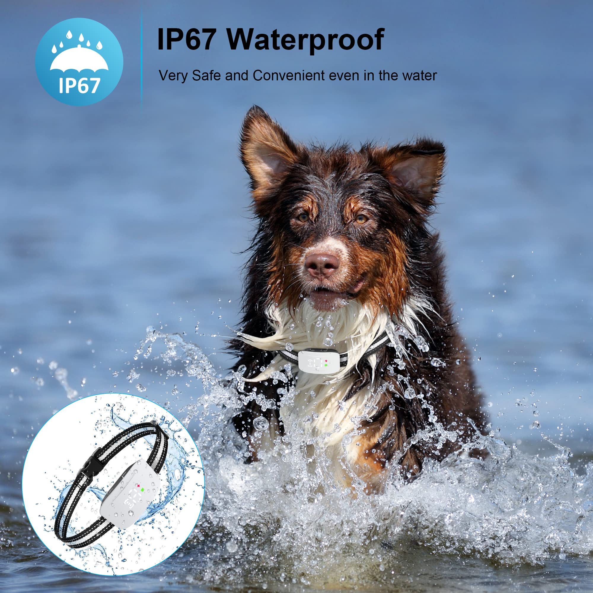 Dog Bark Collar,Bark Collar With Adjustable Sensitivity For Large Medium Small Dogs,Smart Bark Collar Anti False Trigger,Recharg