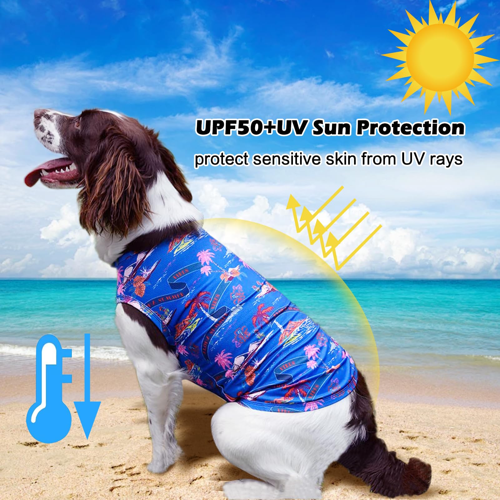 Uadonile Dog Cooling Shirts, Small Dog Shirts Dog Clothes For Boy Girl Dogs, Dogs Cooling T-Shirts For Bichon, Scottle, Dog Summ