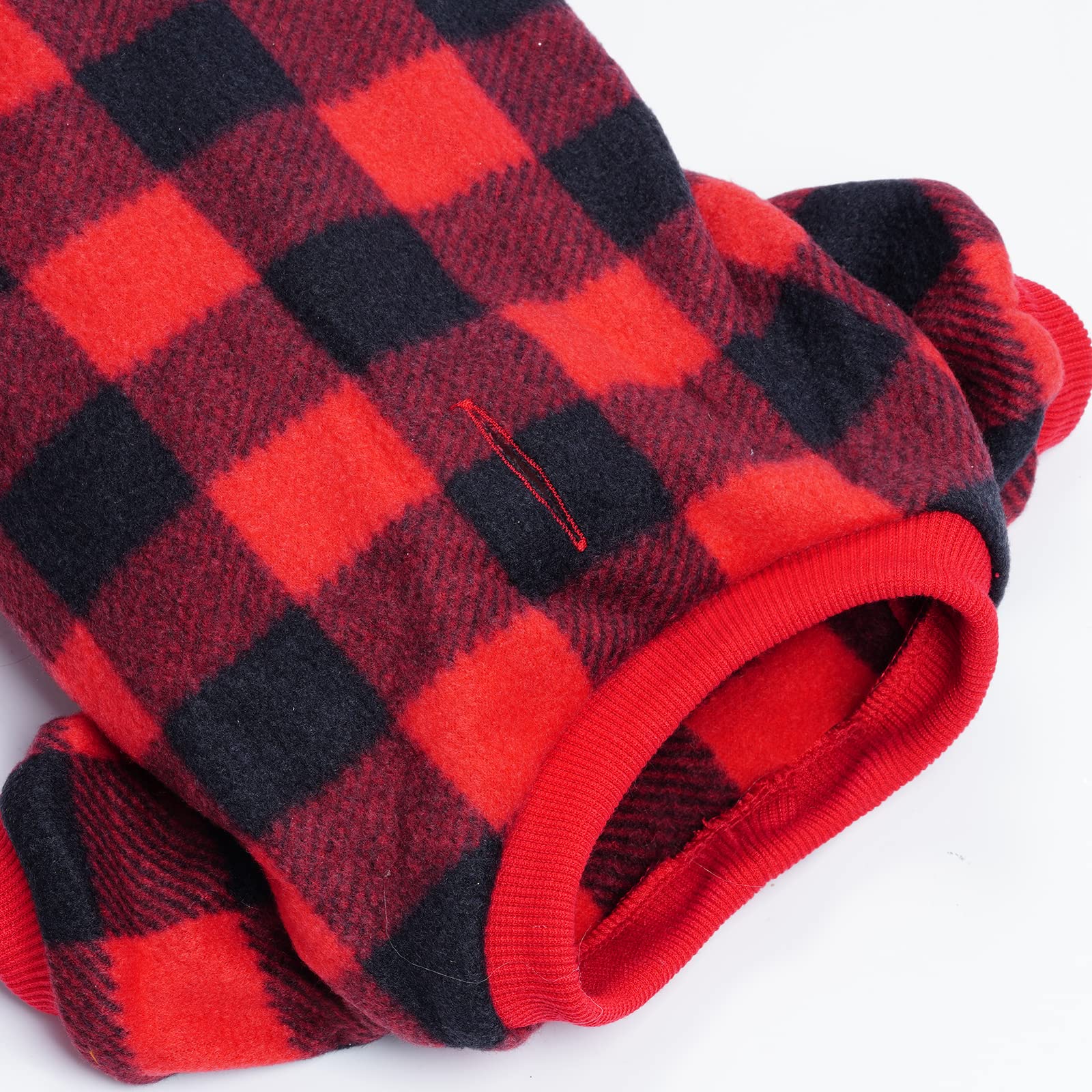Topbuti Pet Christmas Pajamas Red Black Buffalo Plaid Jumpsuit Dog Cat Soft Winter Clothes Puppy Doggie Checkered Sweater Appare