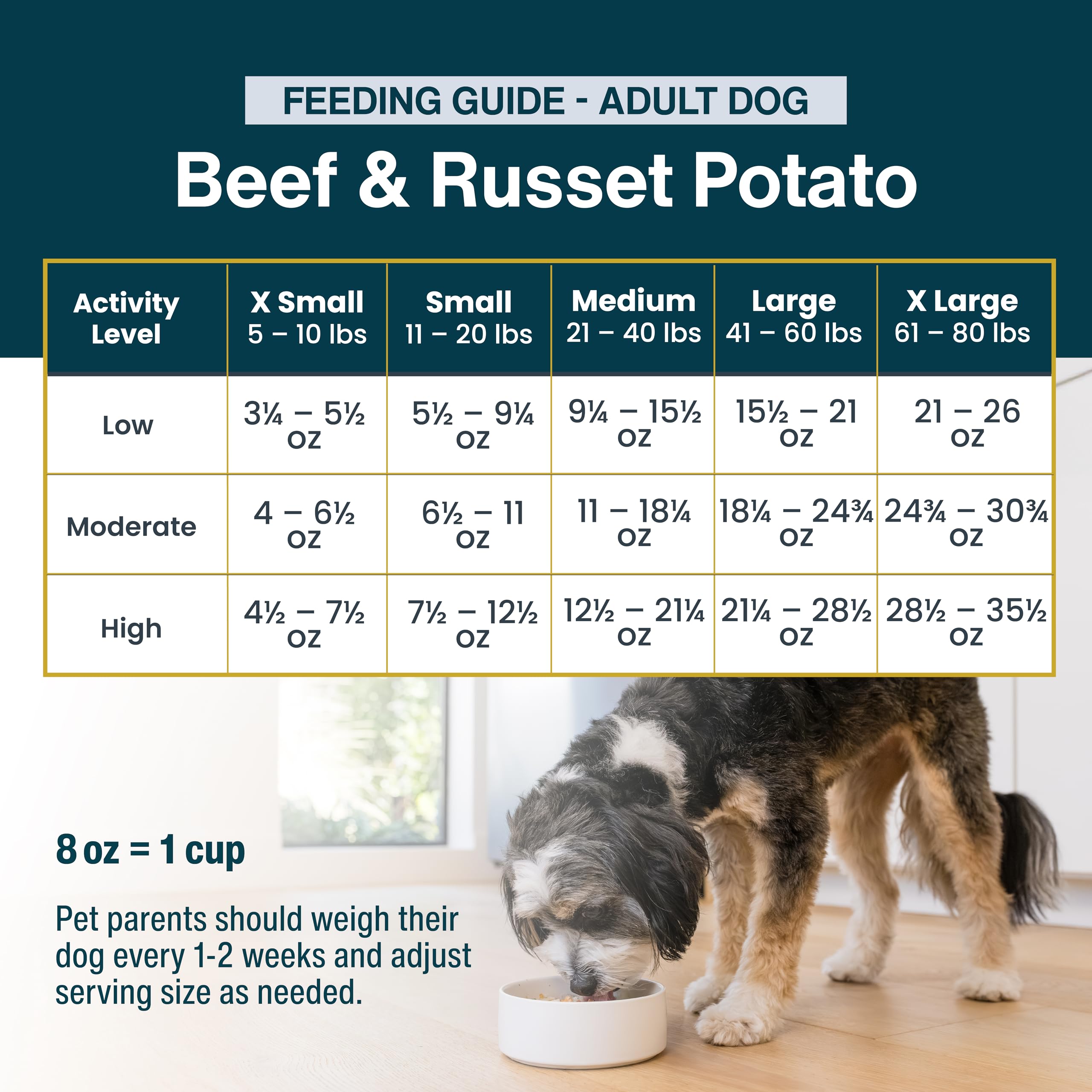 JustFoodForDogs Frozen Fresh Dog Food, Complete Meal or Dog Food Topper, Beef & Russet Potato Human Grade Dog Food Recipe, 72 oz