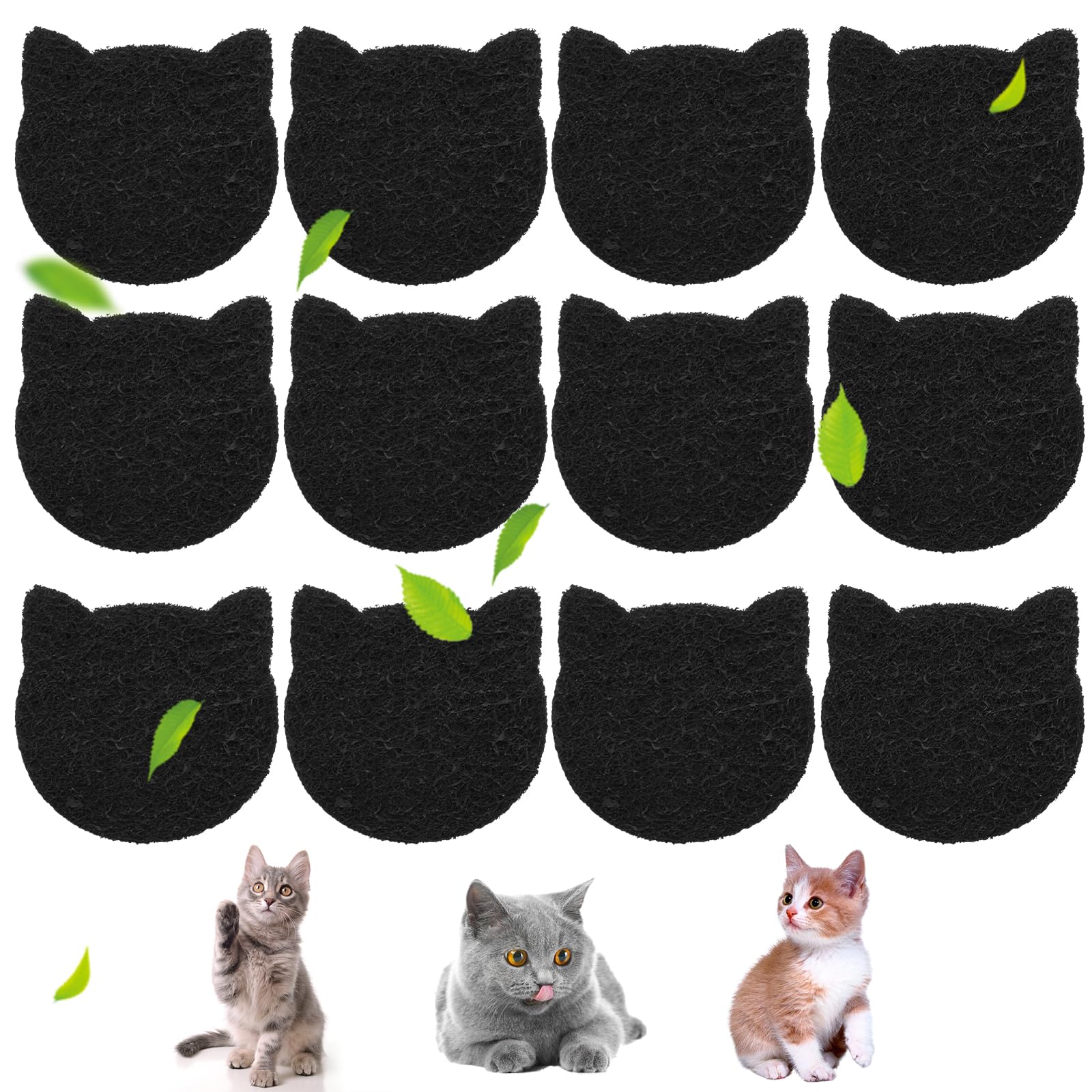 Solaradgy 12 Pack Cat Litter Box Filter, Universal Activated Charcoal Filter For Most Cat Litter Boxes And Pans, Stick On Activa