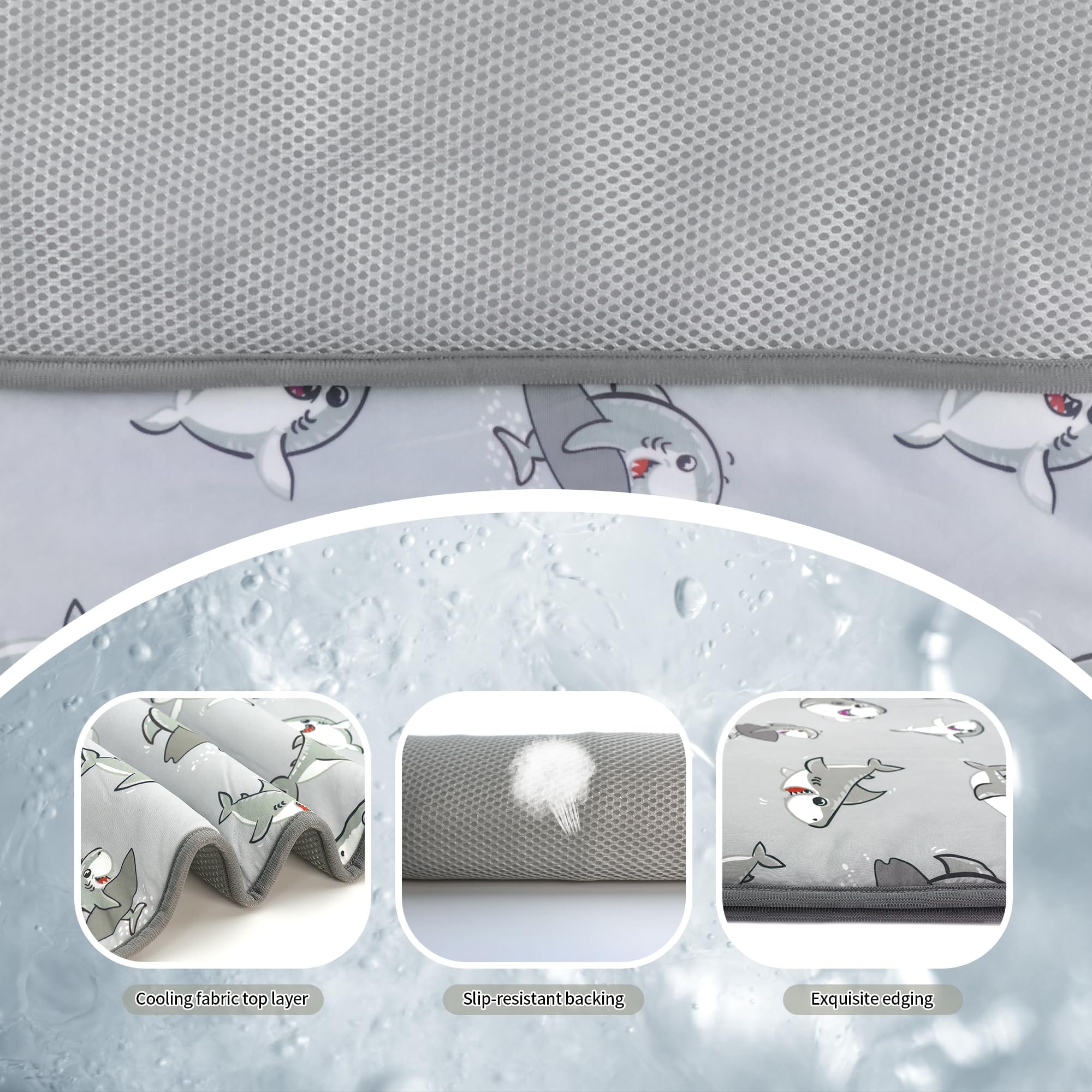 Delifur Cat Cooling Mat- Pet Cooling Mat Outdoor For Dogs Self Pad For Kitten Cat Puppy Machine Washable (Medium, Grey Shark)