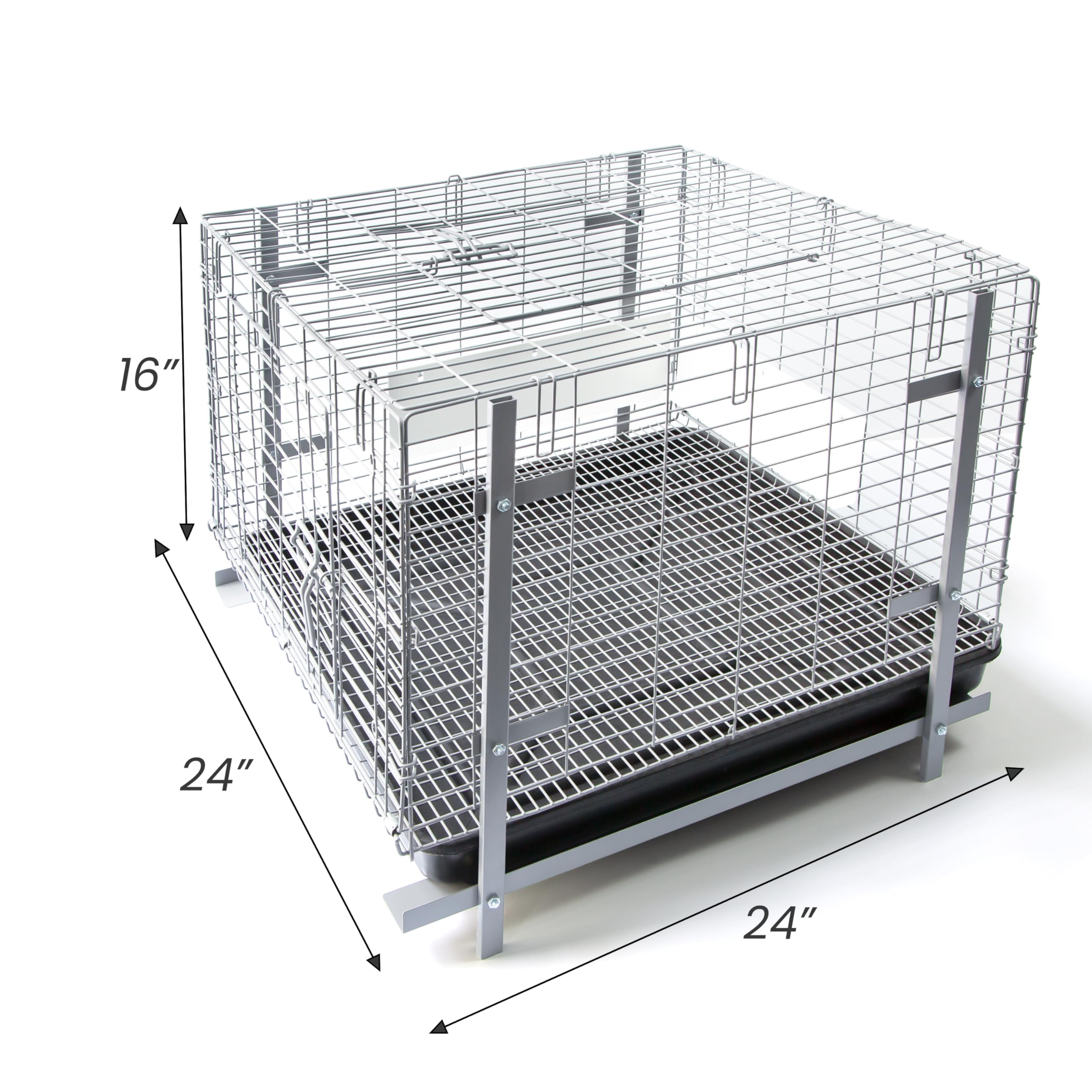 Homestead Bunny Cages With Tray - 24-Inch Easy-Clean Rabbit Cage With Enhanced Kit - Leg, Frame, & Urine Guard Included - Ideal