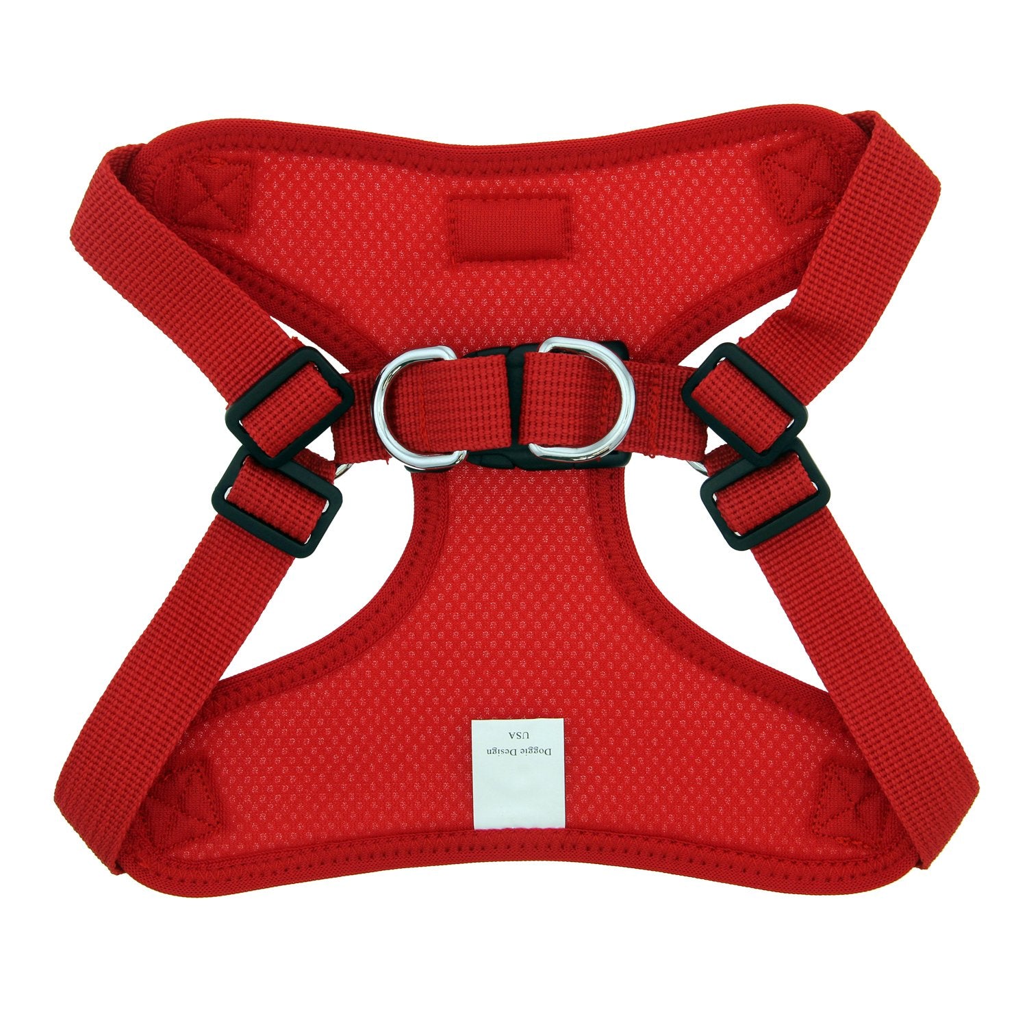 Doggie Design Soft Lightweight Wrap and Snap Choke Free Dog Harness - Flame Red (M)