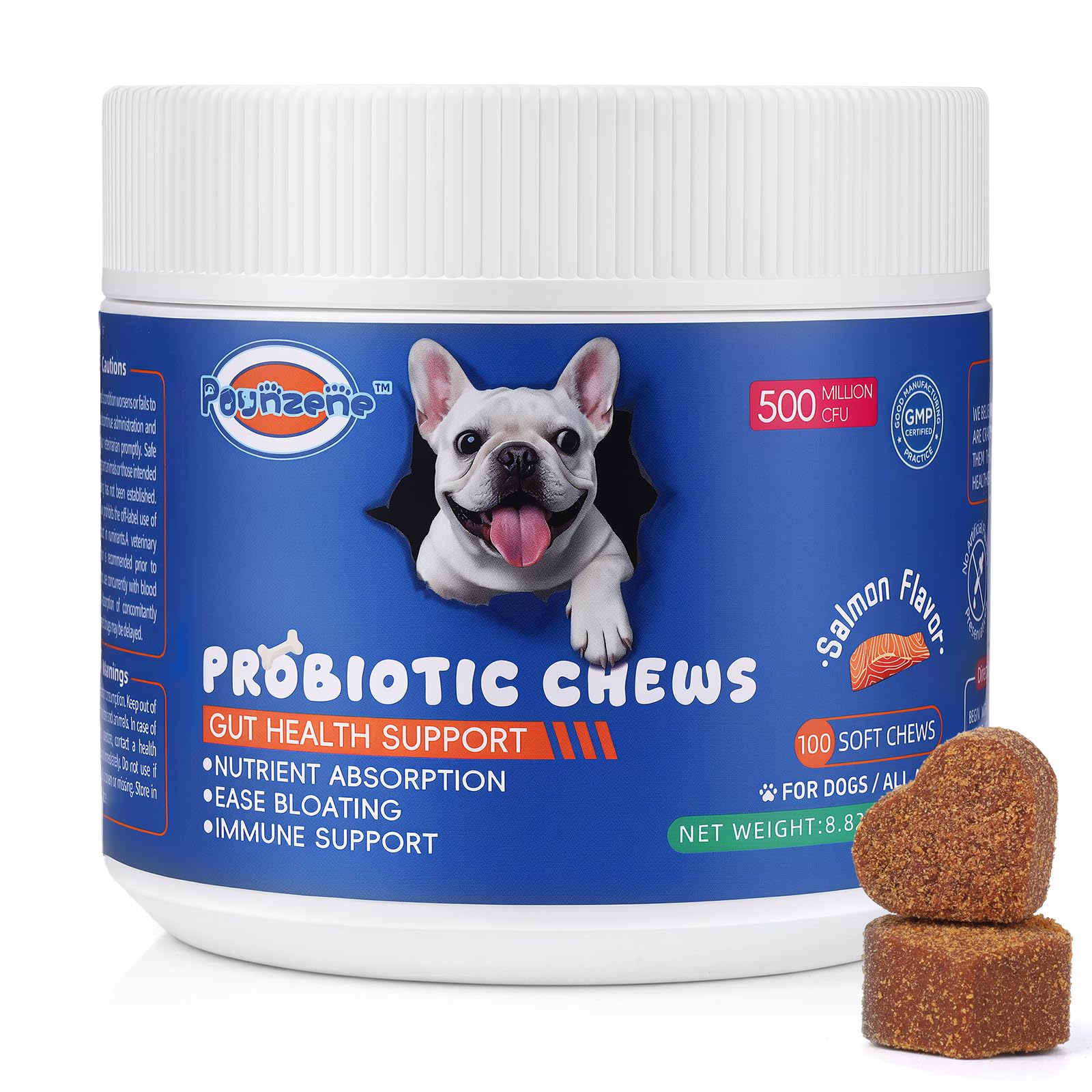 Pounzene Probiotics Chews for Dogs Gut Digestive Health, Dog Upset Stomach Relief and Occasional Diarrhea, Boost Immune Systems 